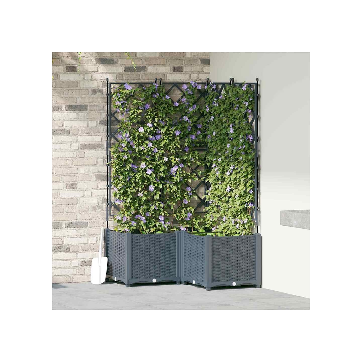 Cache-pot de jardin 3 pc Gris clair 80 x 80 x 143 cm PP