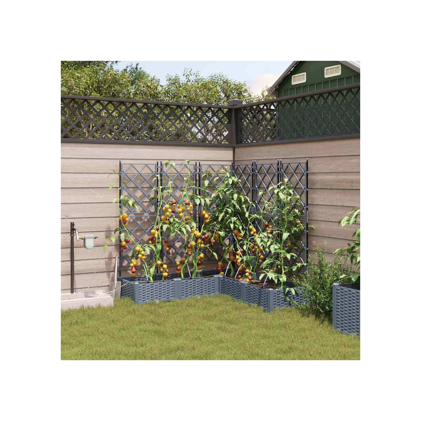 Cache-pot de jardin 5 pc Gris clair 120 x 120 x 126 cm PP