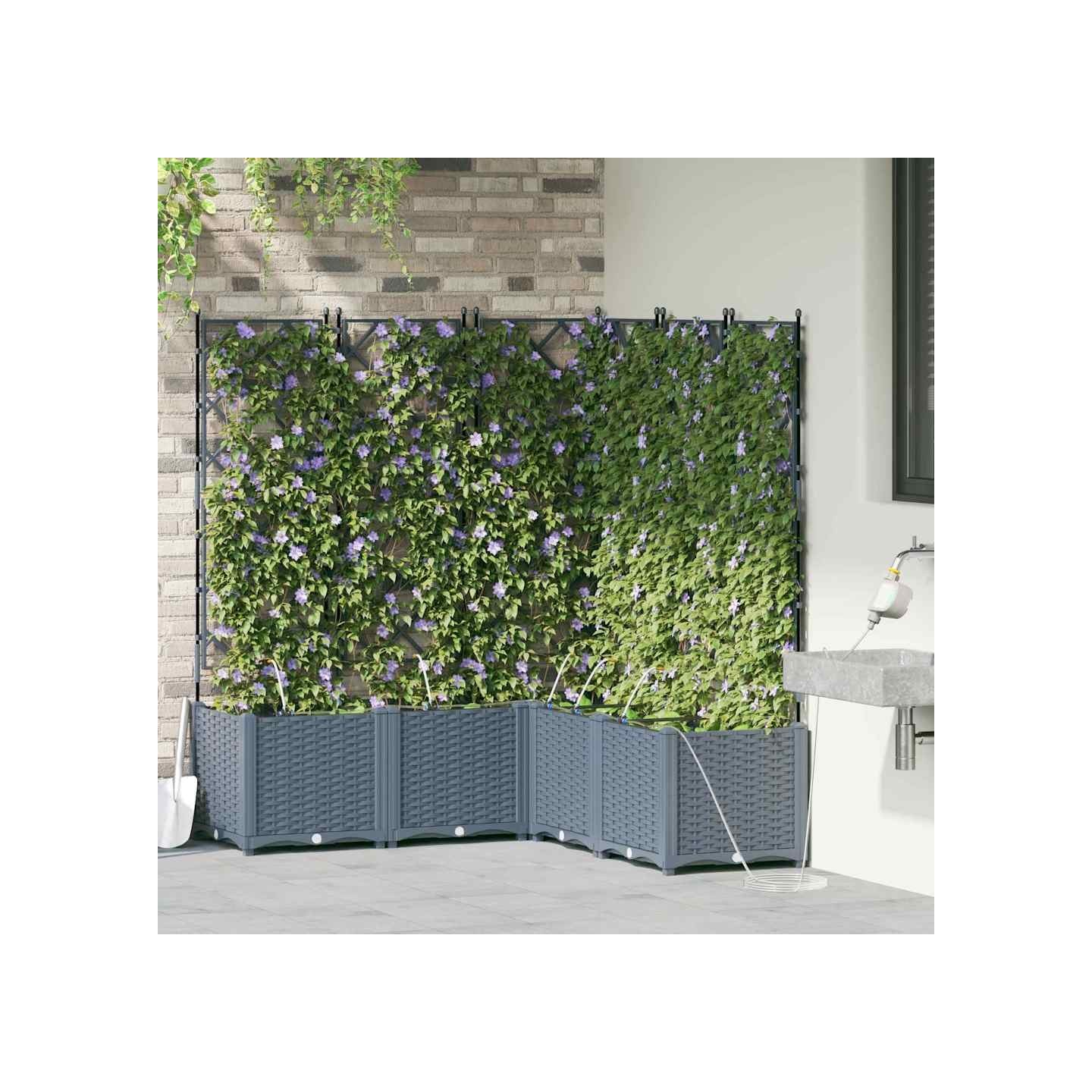Cache-pot de jardin 5 pc Gris clair 120 x 120 x 142 cm PP