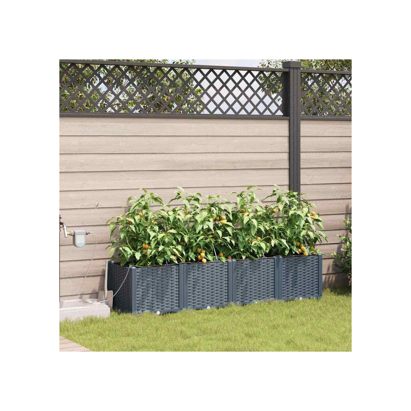 Cache-pot de jardin 4 pc Gris clair 160 x 40 x 37,5 cm PP