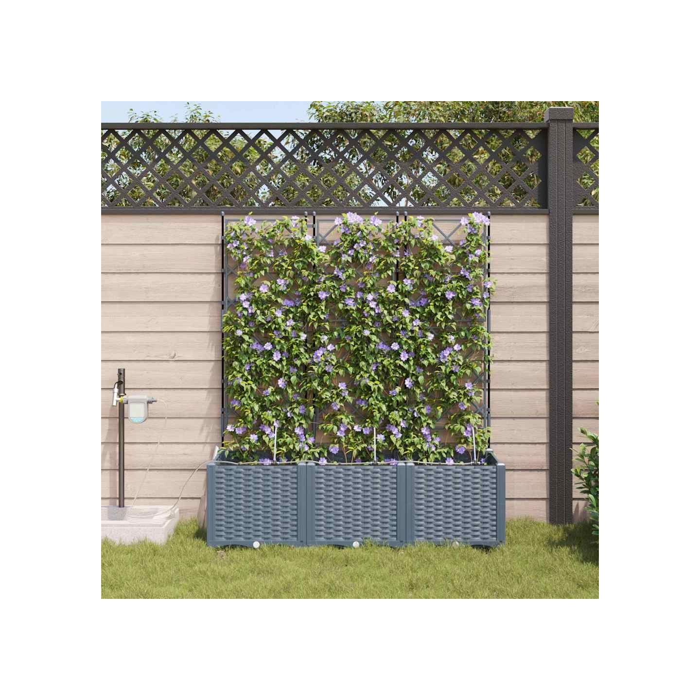 Cache-pot de jardin 3 pc Gris clair 120 x 40 x 142 cm PP