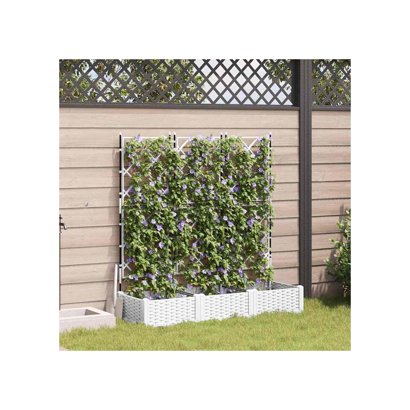 Cache-pot de jardin 3 pc Blanc 120 x 40 x 125,5 cm PP