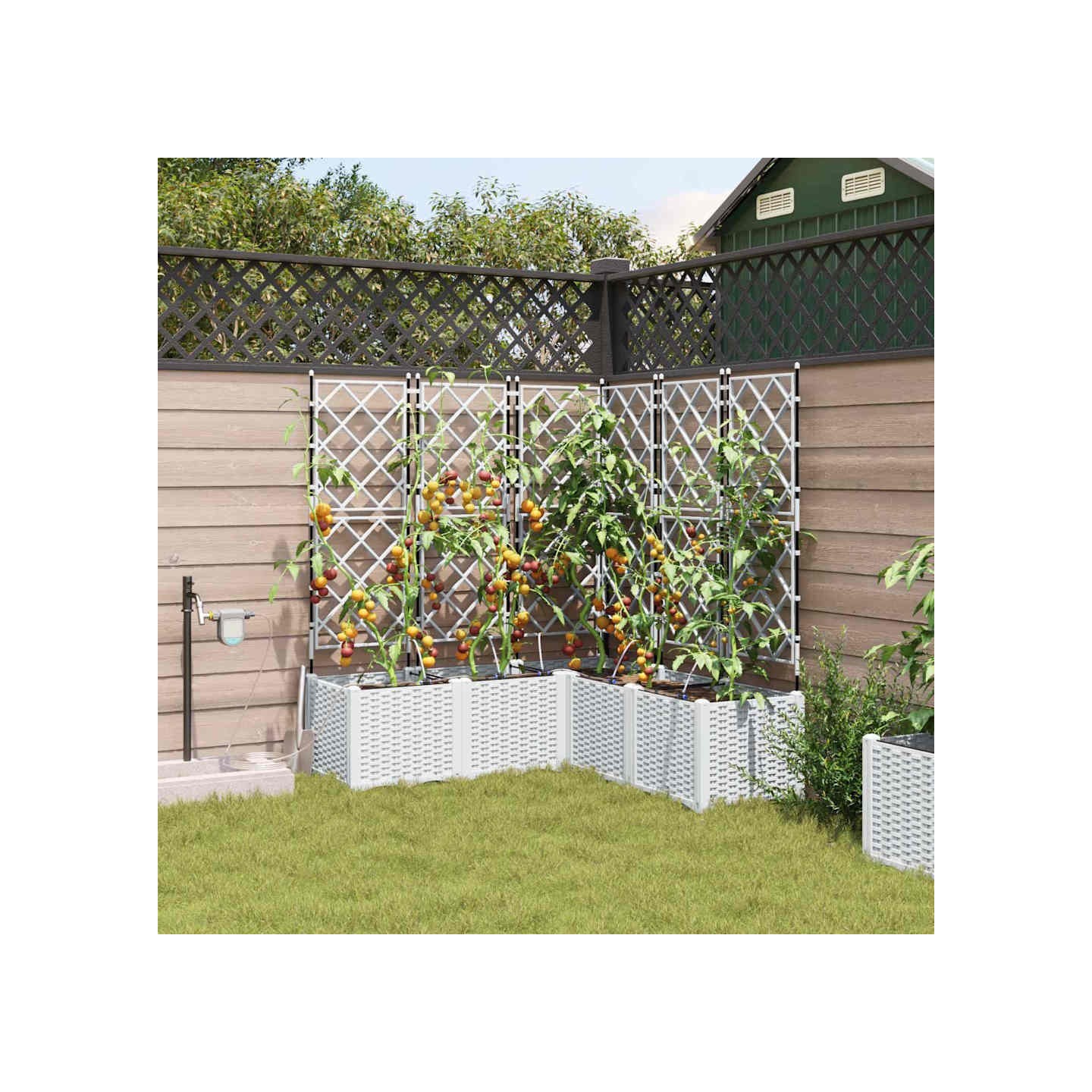 Cache-pot de jardin 5 pc Blanc 120 x 120 x 142 cm PP