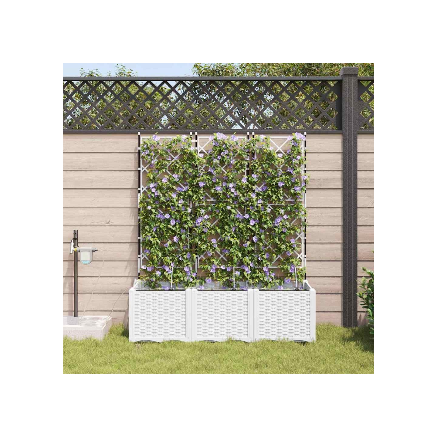 Cache-pot de jardin 3 pc Blanc 120 x 40 x 142 cm PP