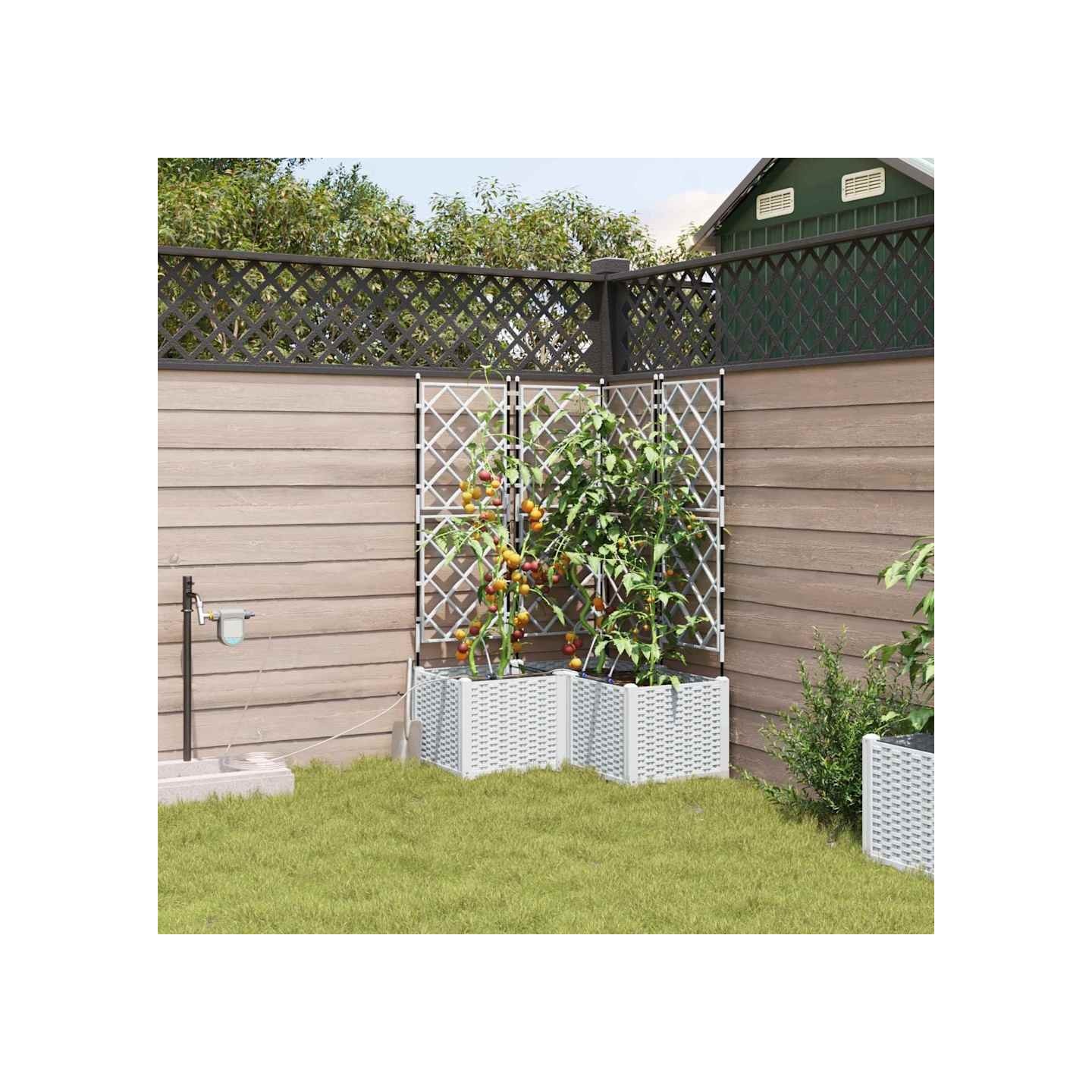 Cache-pot de jardin 3 pc Blanc 80 x 80 x 142 cm PP