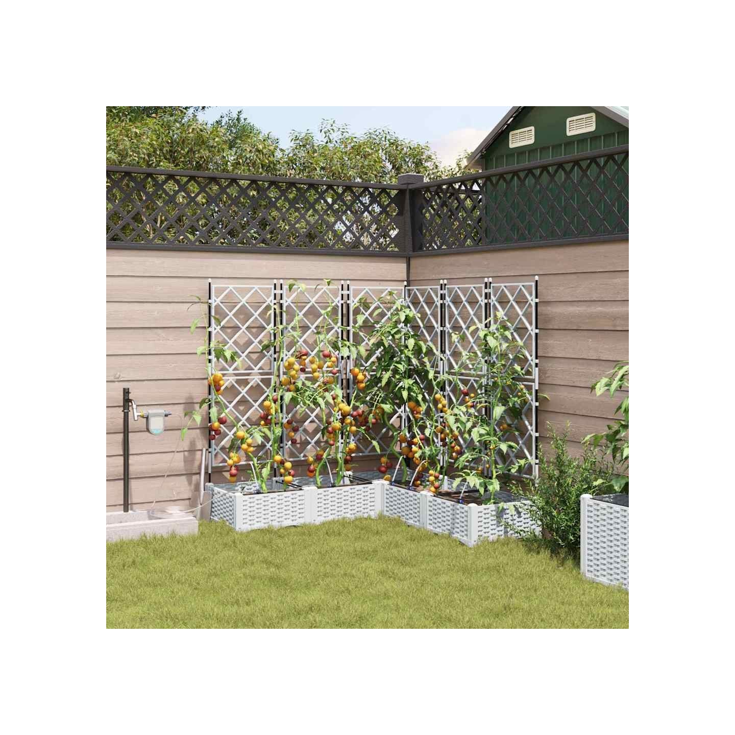 Cache-pot de jardin 5 pc Blanc 120 x 120 x 126 cm PP