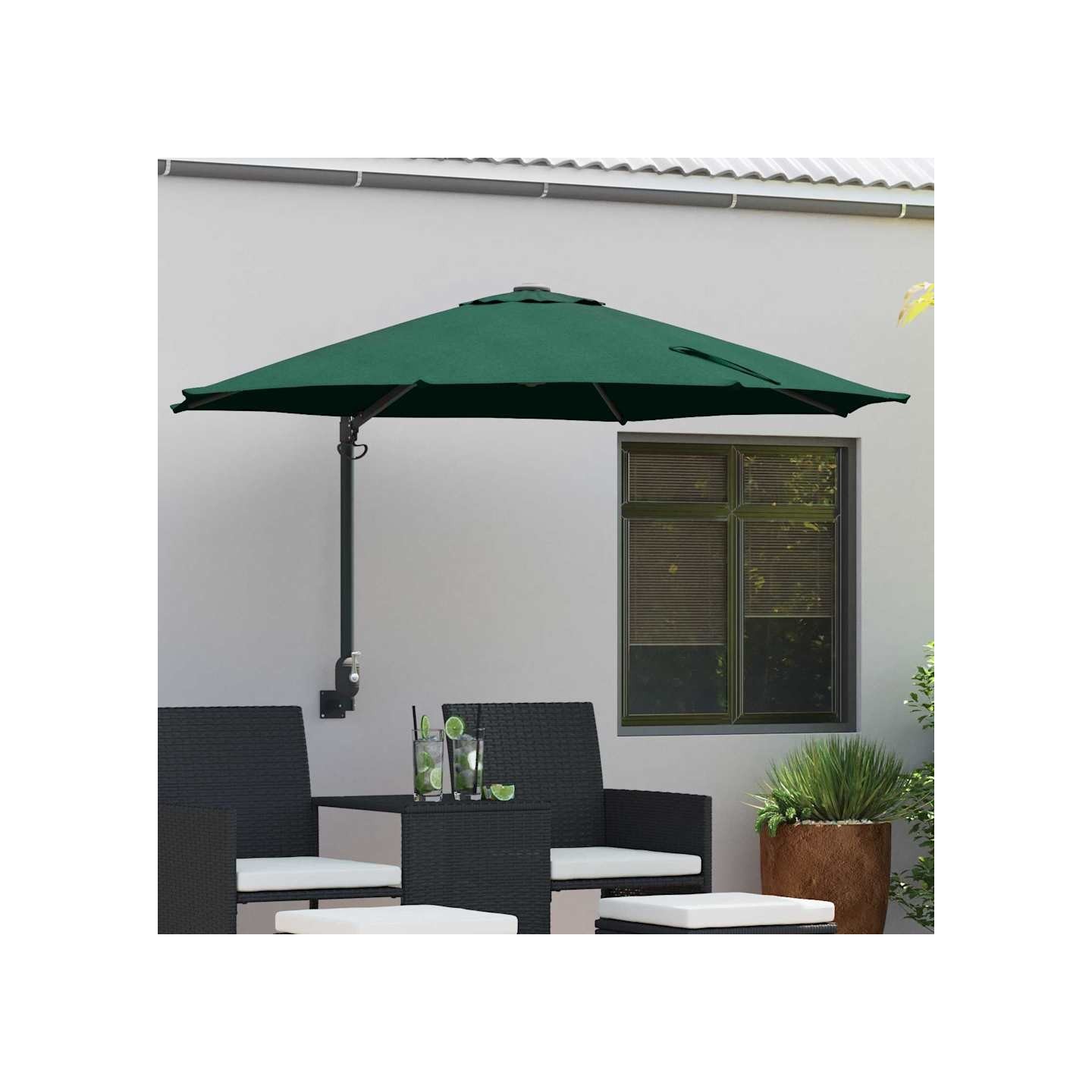 Parasol de jardin 248 x 248 x 148 cm Polyester et Acier Vert