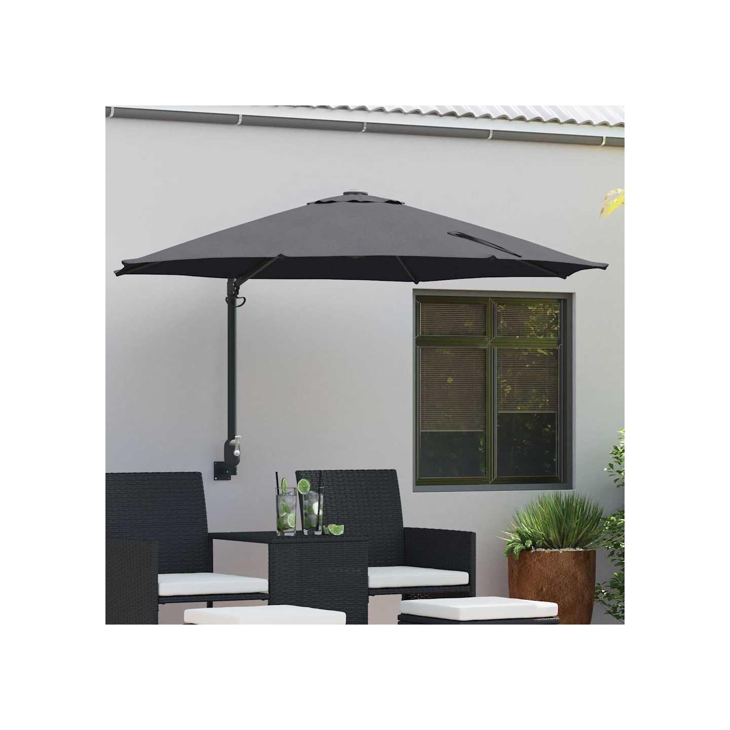 Parasol de jardin 248 x 248 x 148 cm Polyester et Acier