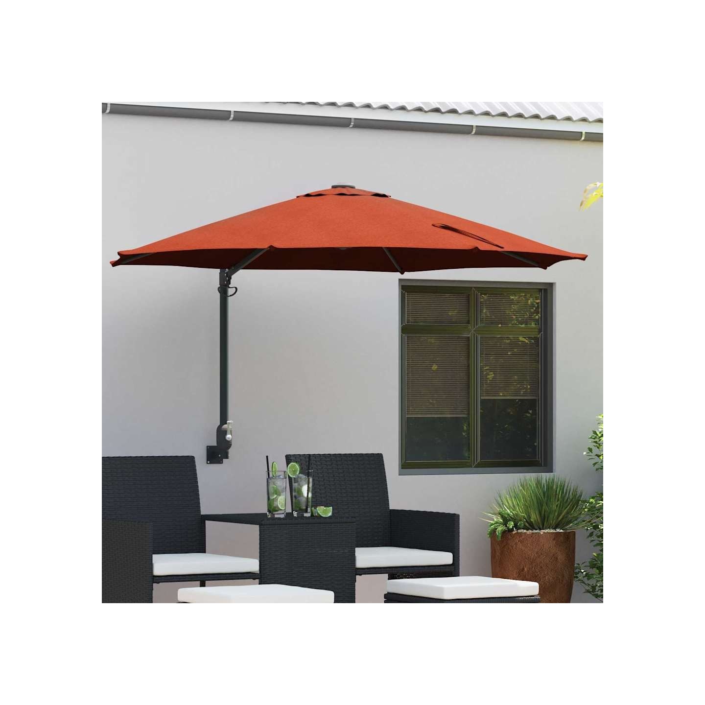 Parasol de jardin 248 x 248 x 148 cm Polyester et Acier