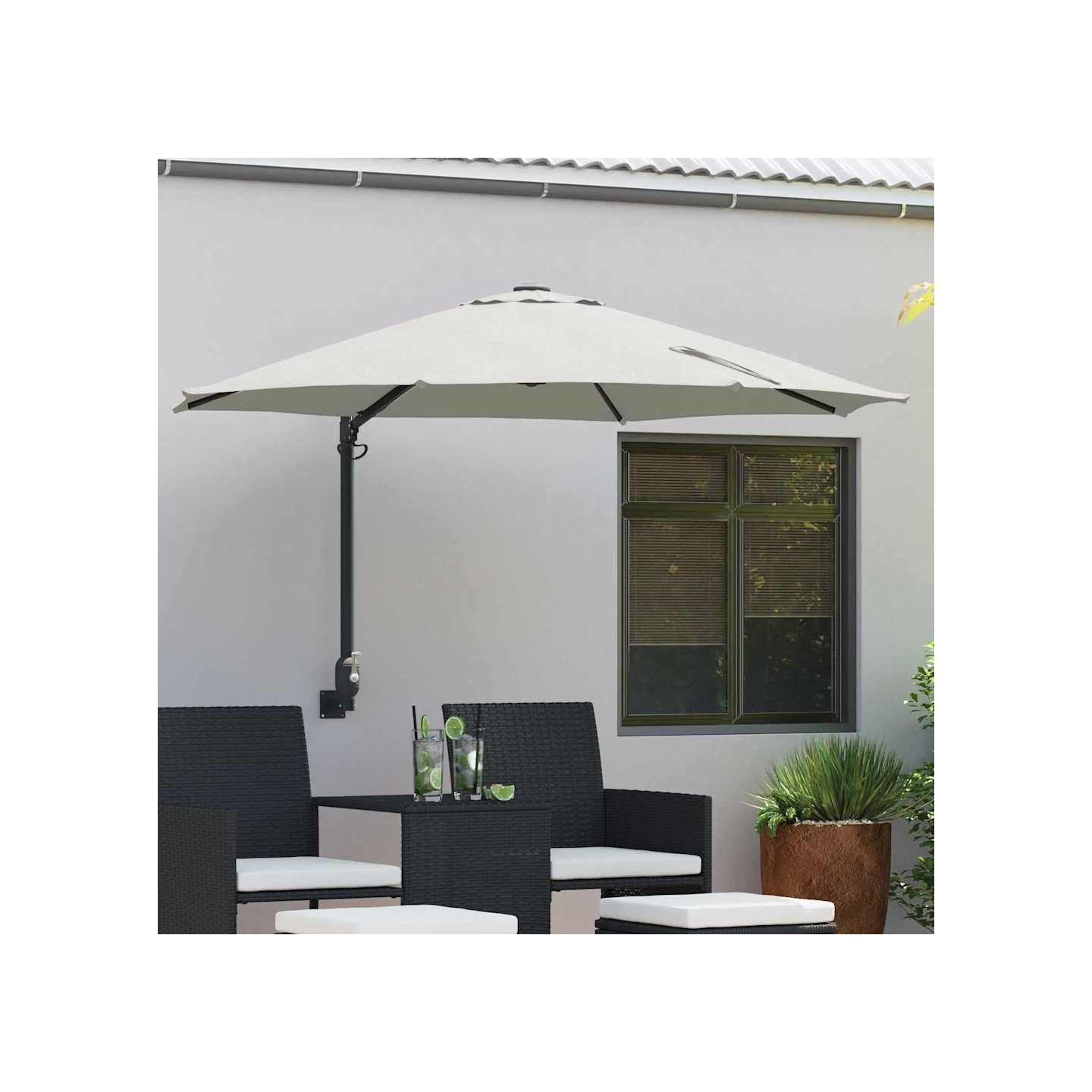 Parasol de jardin 248 x 248 x 148 cm Polyester et Acier Sable