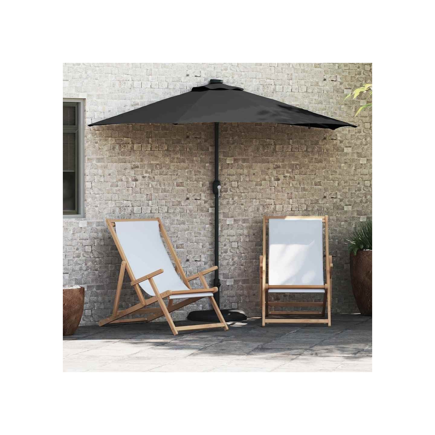 Parasol de jardin Noir 294 x 150 x 223 cm Polyester et Acier