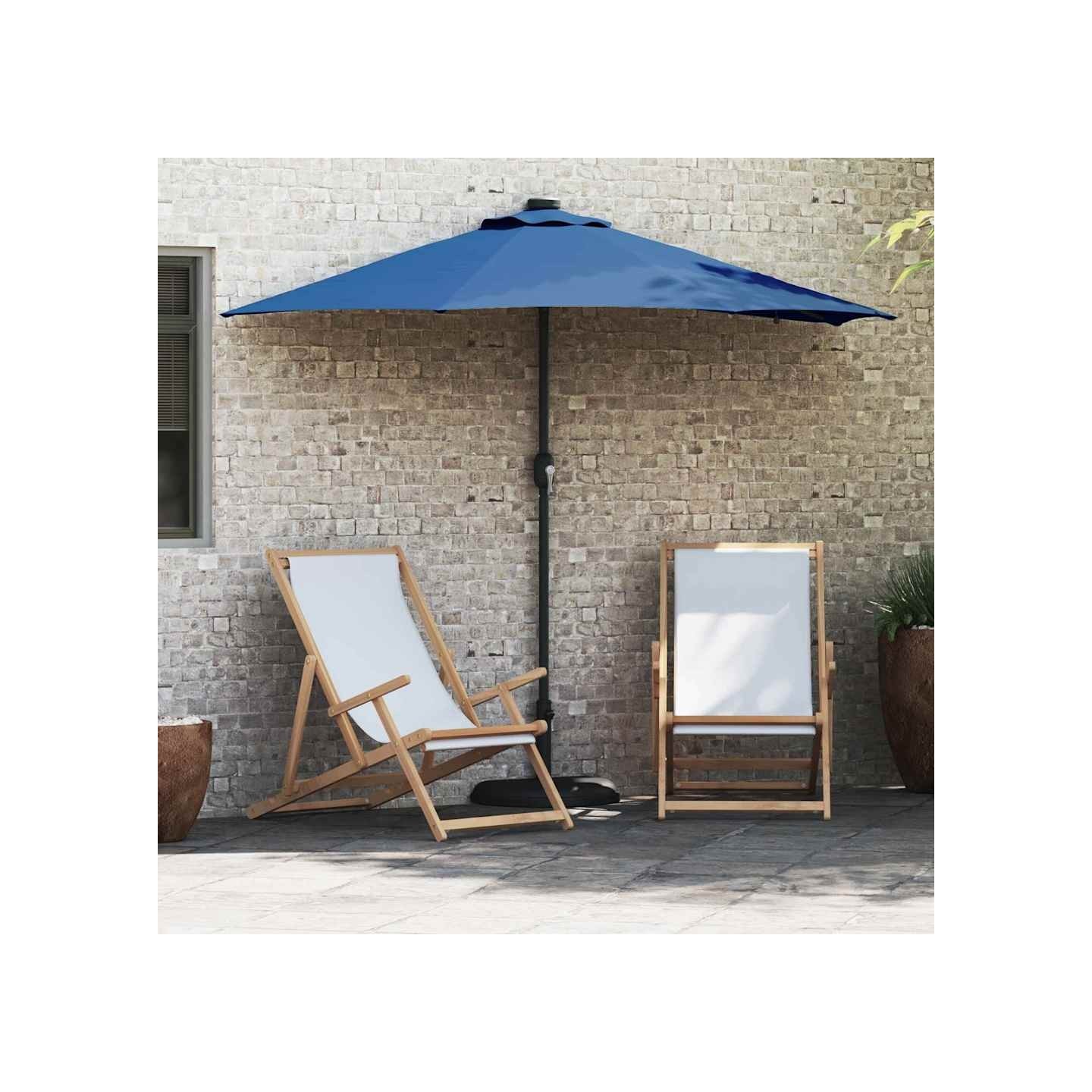 Parasol de jardin 294 x 150 x 223 cm Polyester et Acier Azur