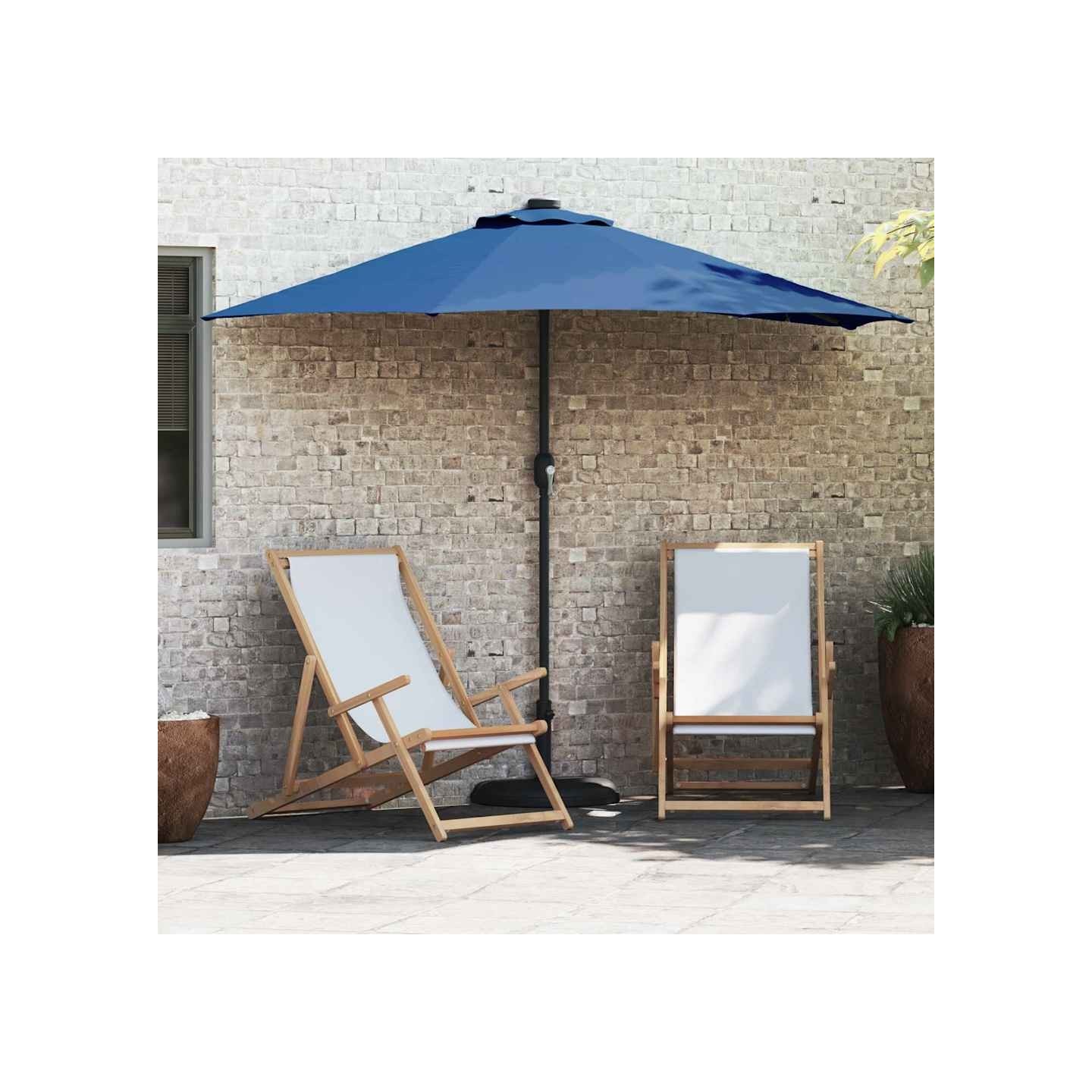 Parasol de jardin 294 x 150 x 224 cm Polyester et Acier Azur