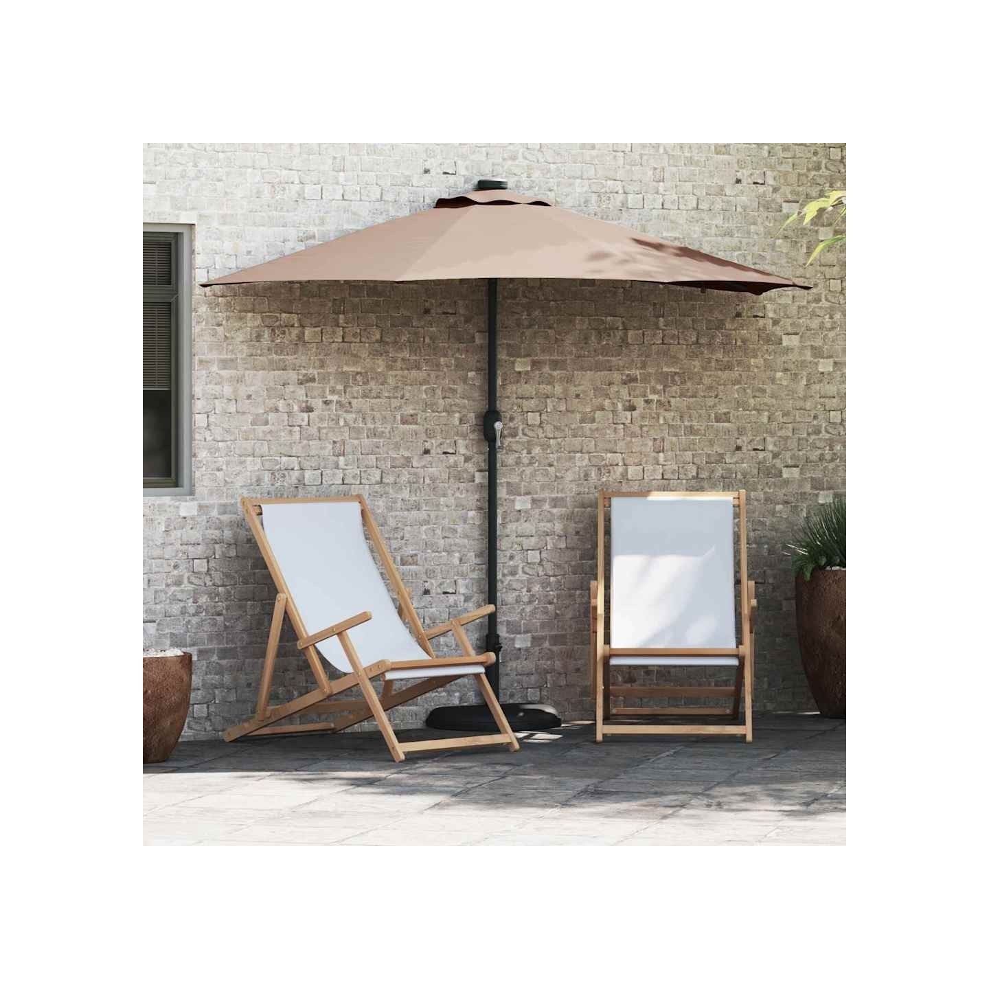 Parasol de jardin 294 x 150 x 223 cm Polyester et Acier Taupe