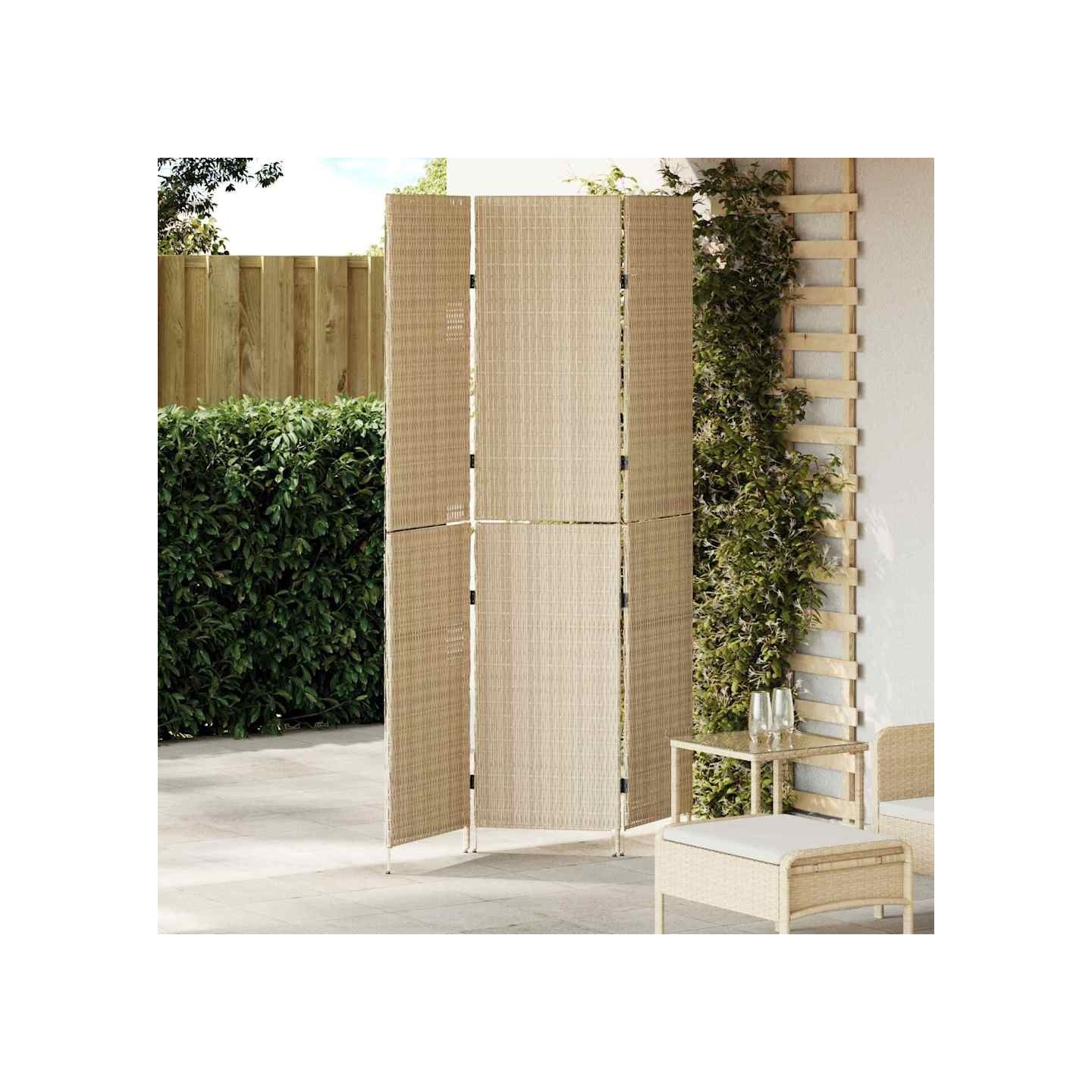 Paravent Beige 147 x 180 cm polyrotin