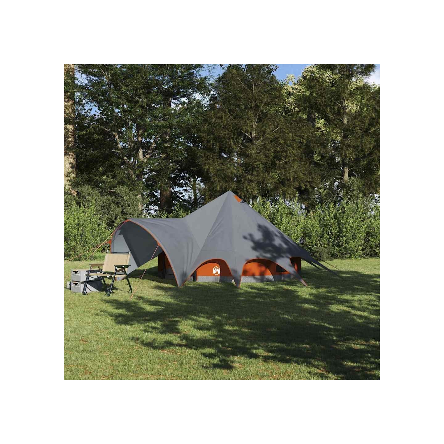 Tente Teepee 3 personnes 3 personne Gris et orange