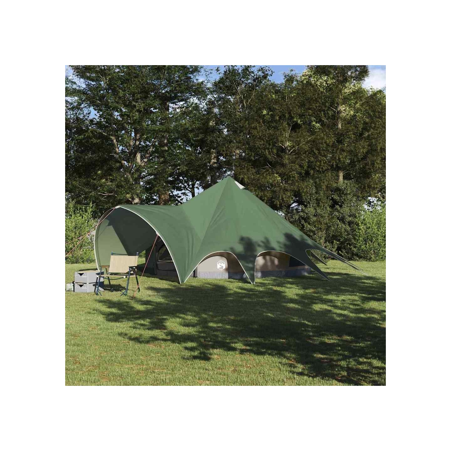 Tente Teepee 5 personnes 5 personne Vert et gris