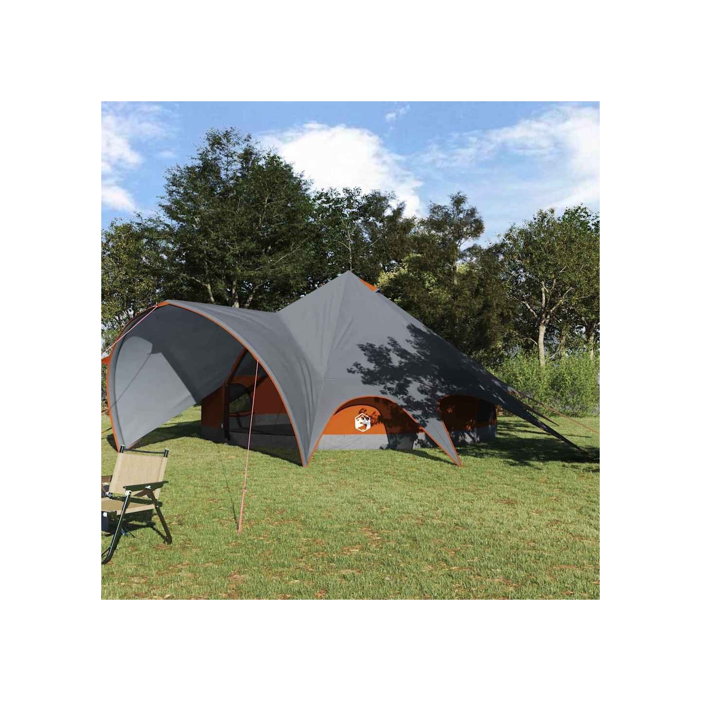 Tente Teepee 7-Personnes 7 personne Gris et orange