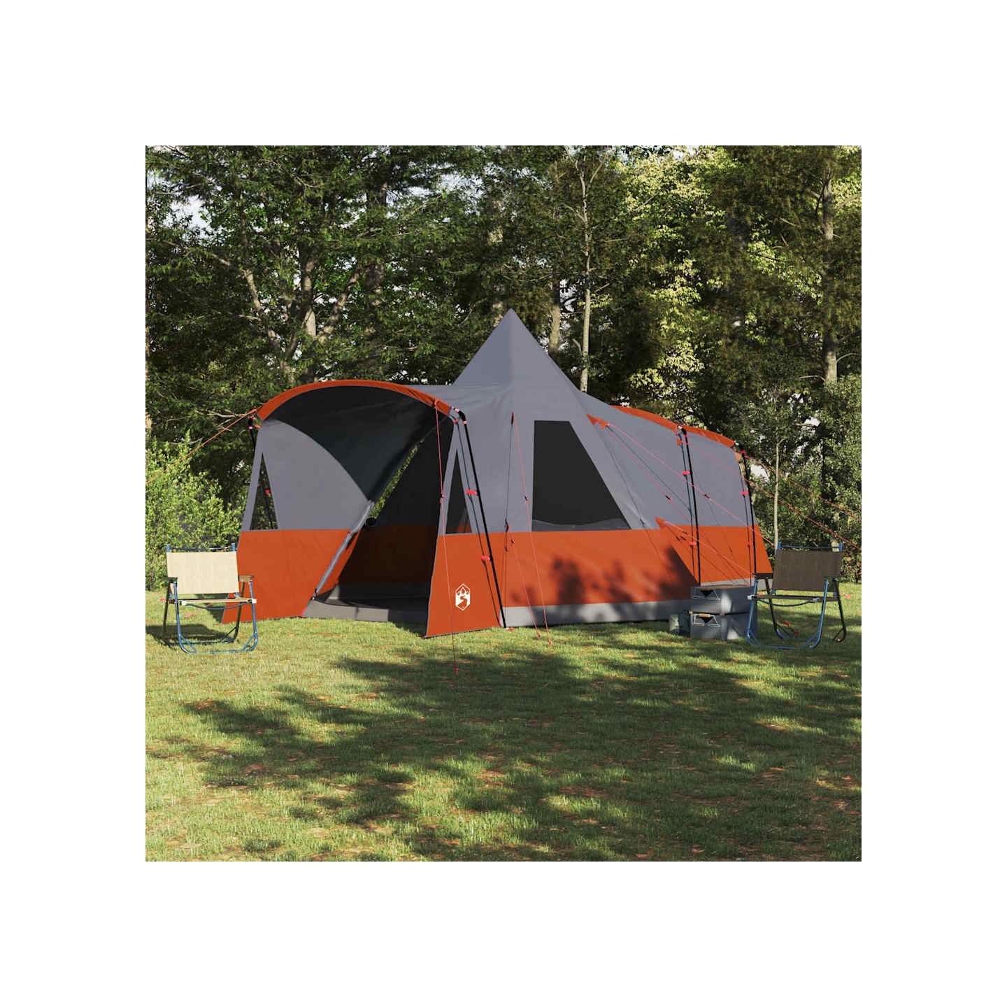Tente Teepee 8 Personnes 8 personne Gris et orange