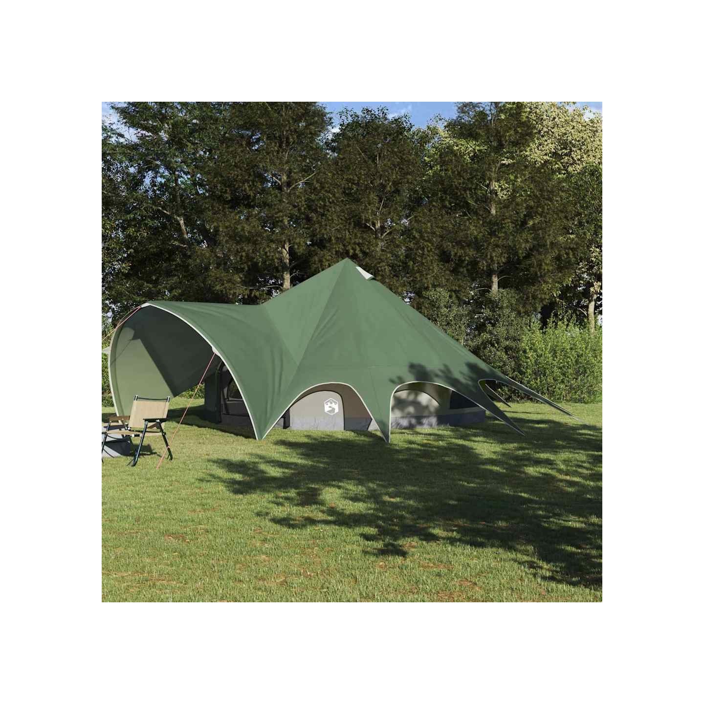 Tente Teepee 9 personnes 9 personne Vert et gris