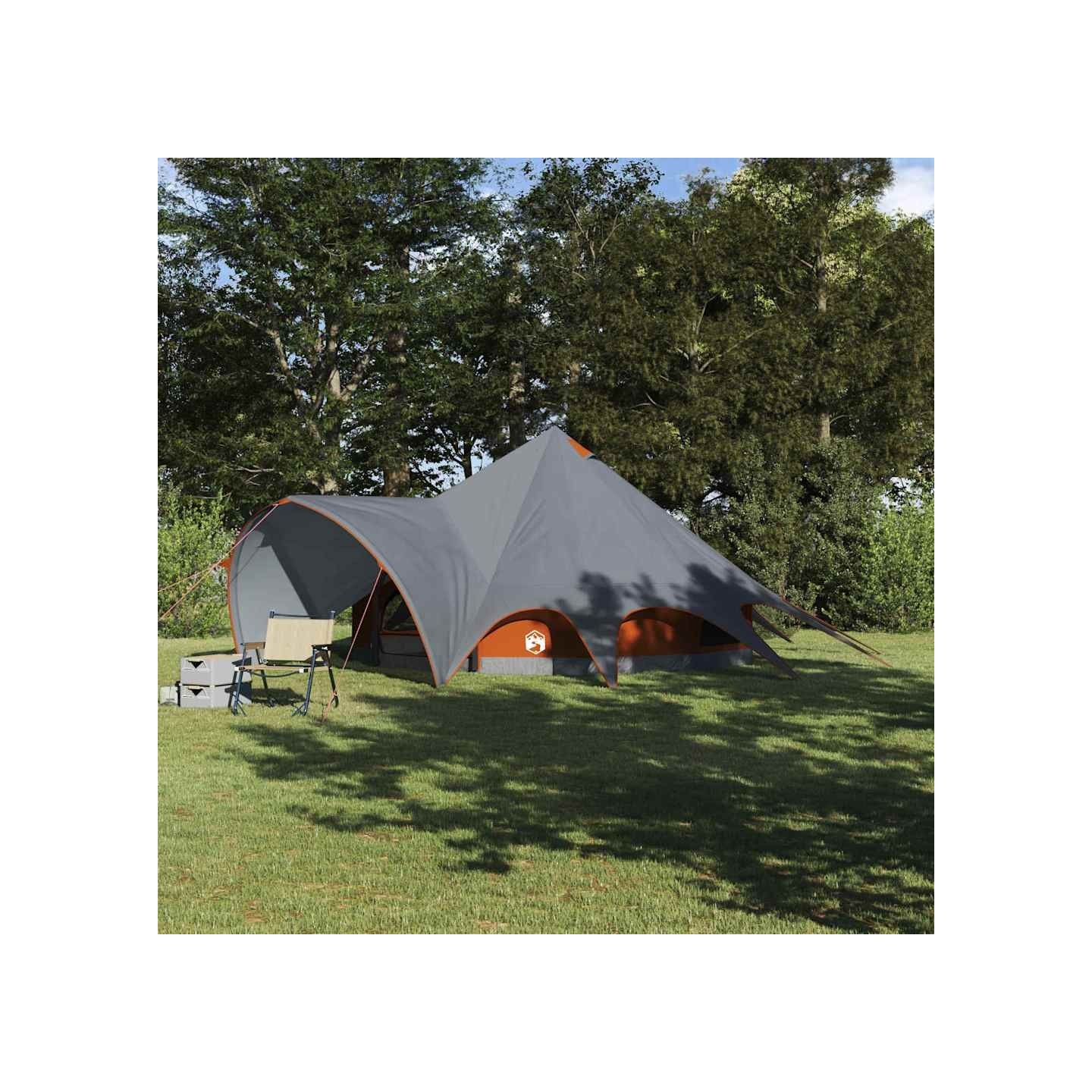 Tente Teepee 5 personnes 5 personne Gris et orange