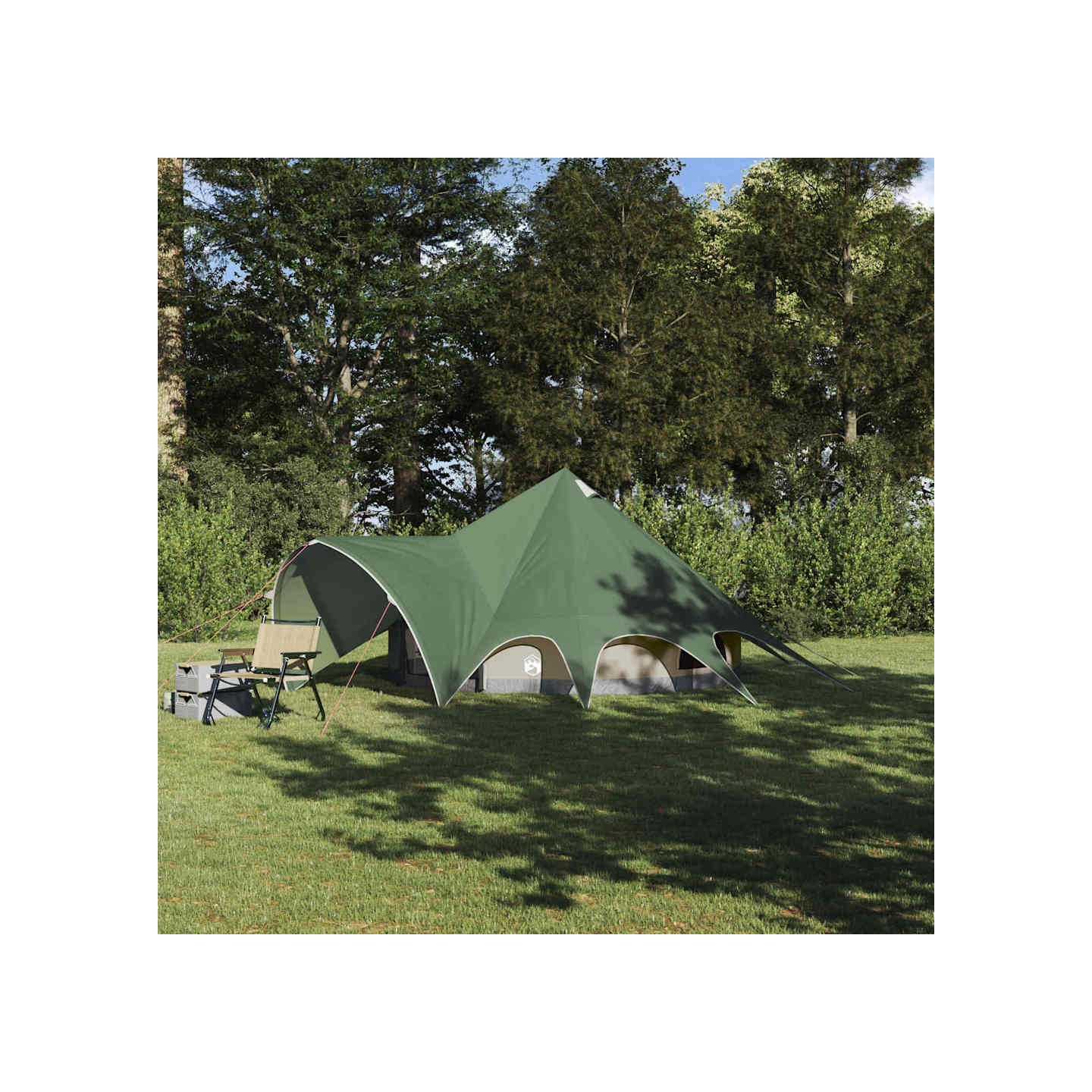 Tente Teepee 3 personnes 3 personne Vert et gris