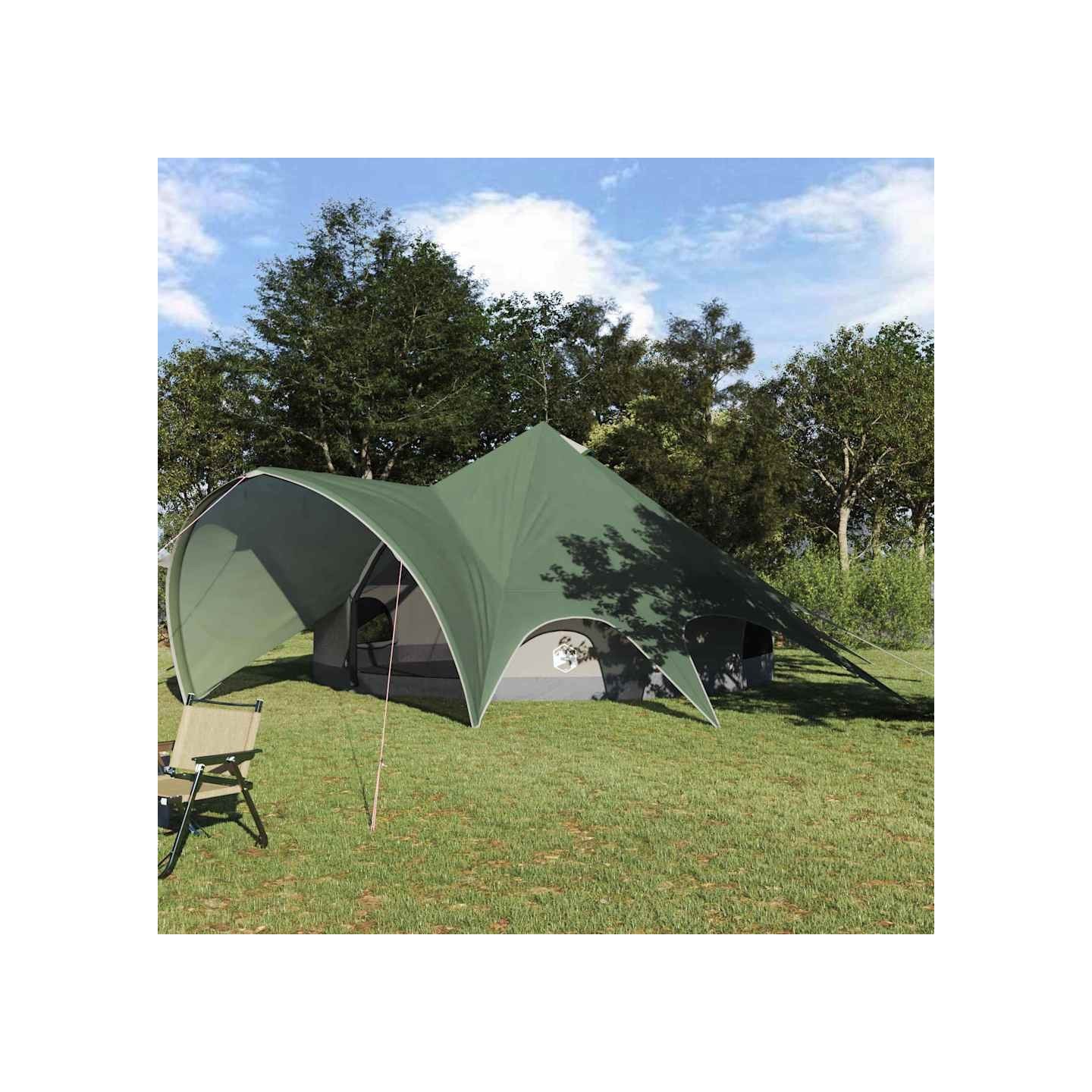 Tente Teepee 7-Personnes 7 personne Vert et gris