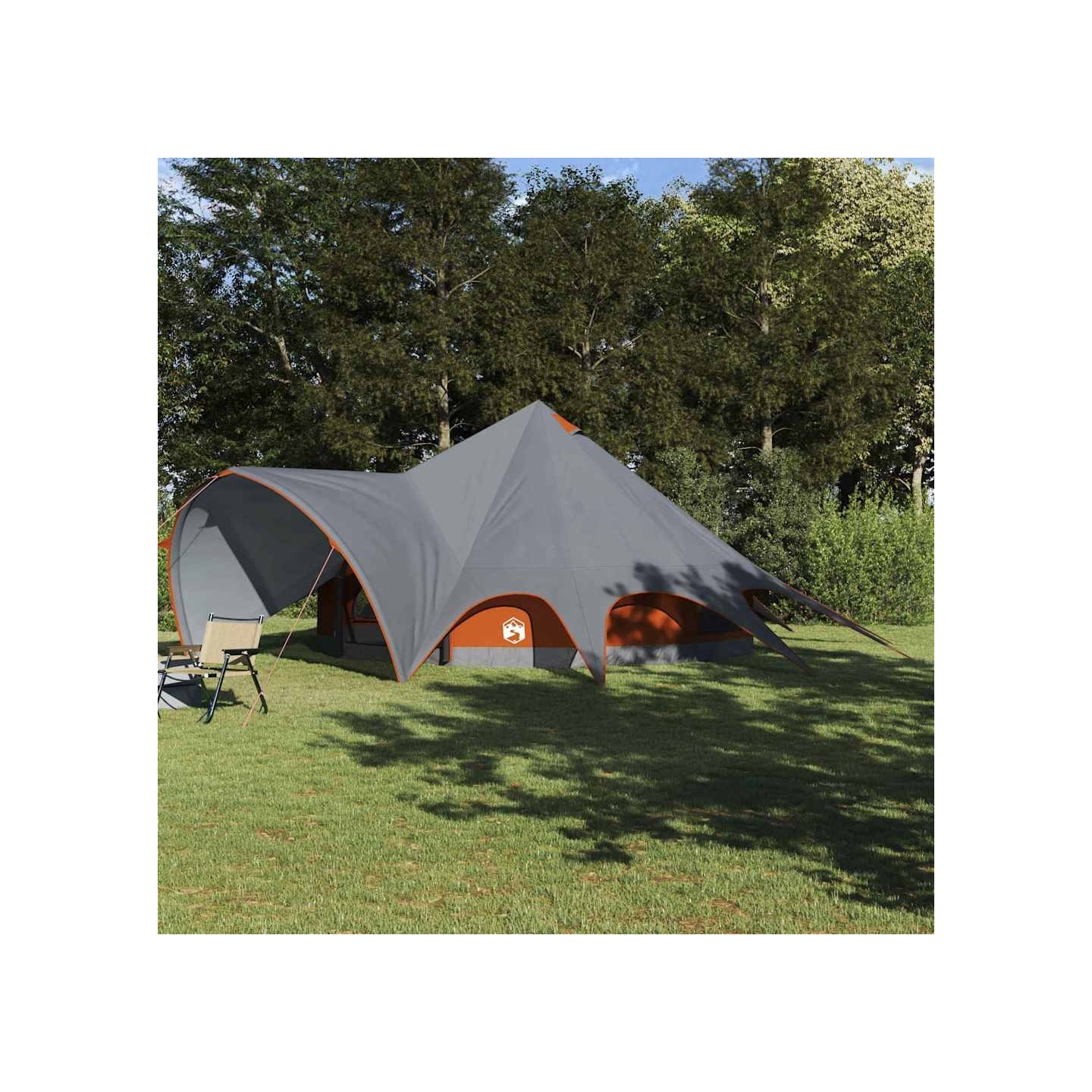 Tente Teepee 9 personnes 9 personne Gris et orange