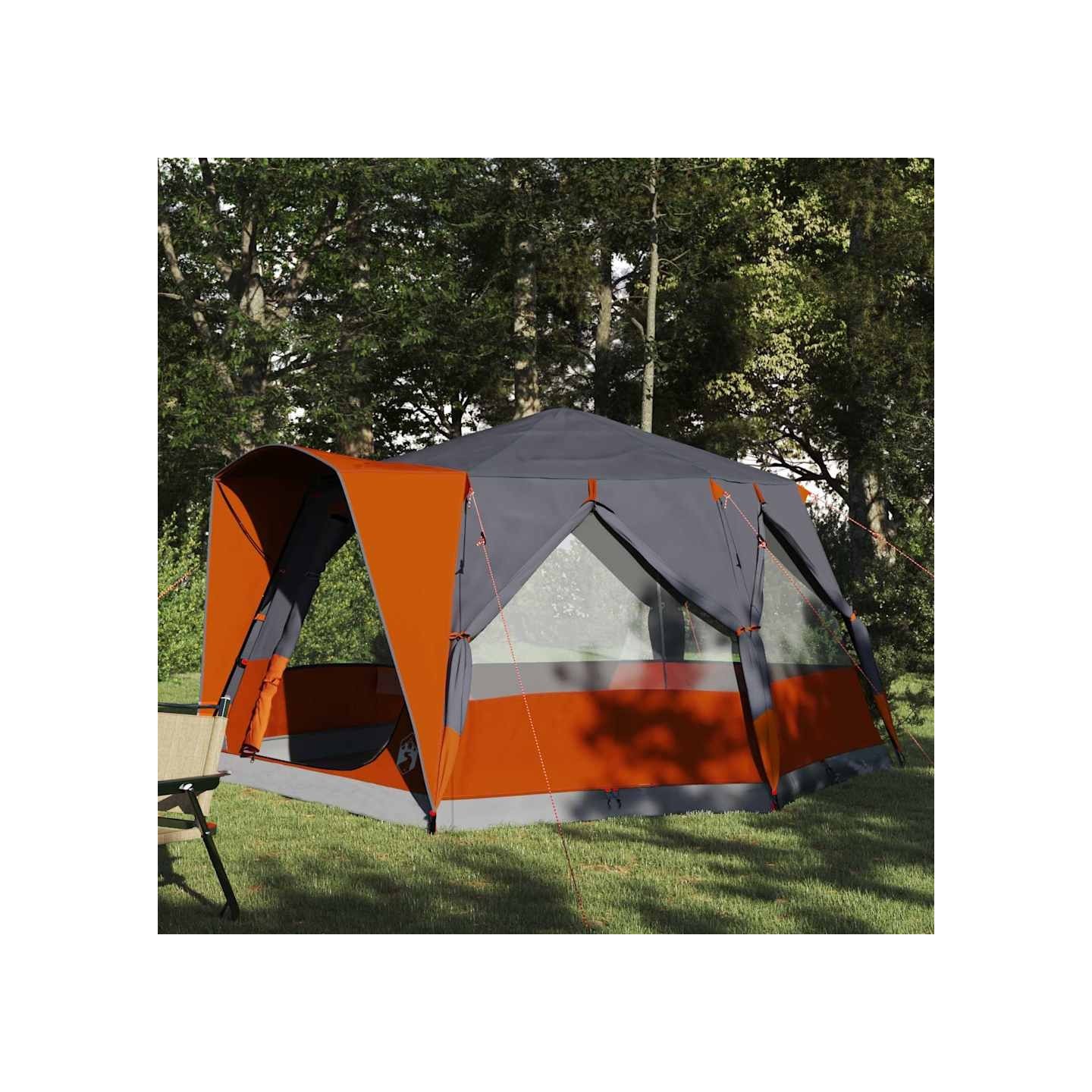 Tente de camping 5 personnes 5 personne Gris et orange