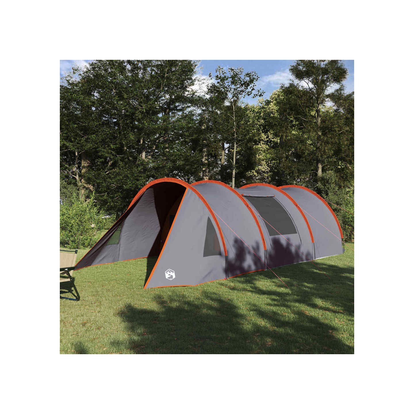 Tente tunnel 4 personnes 4 personne Gris et orange