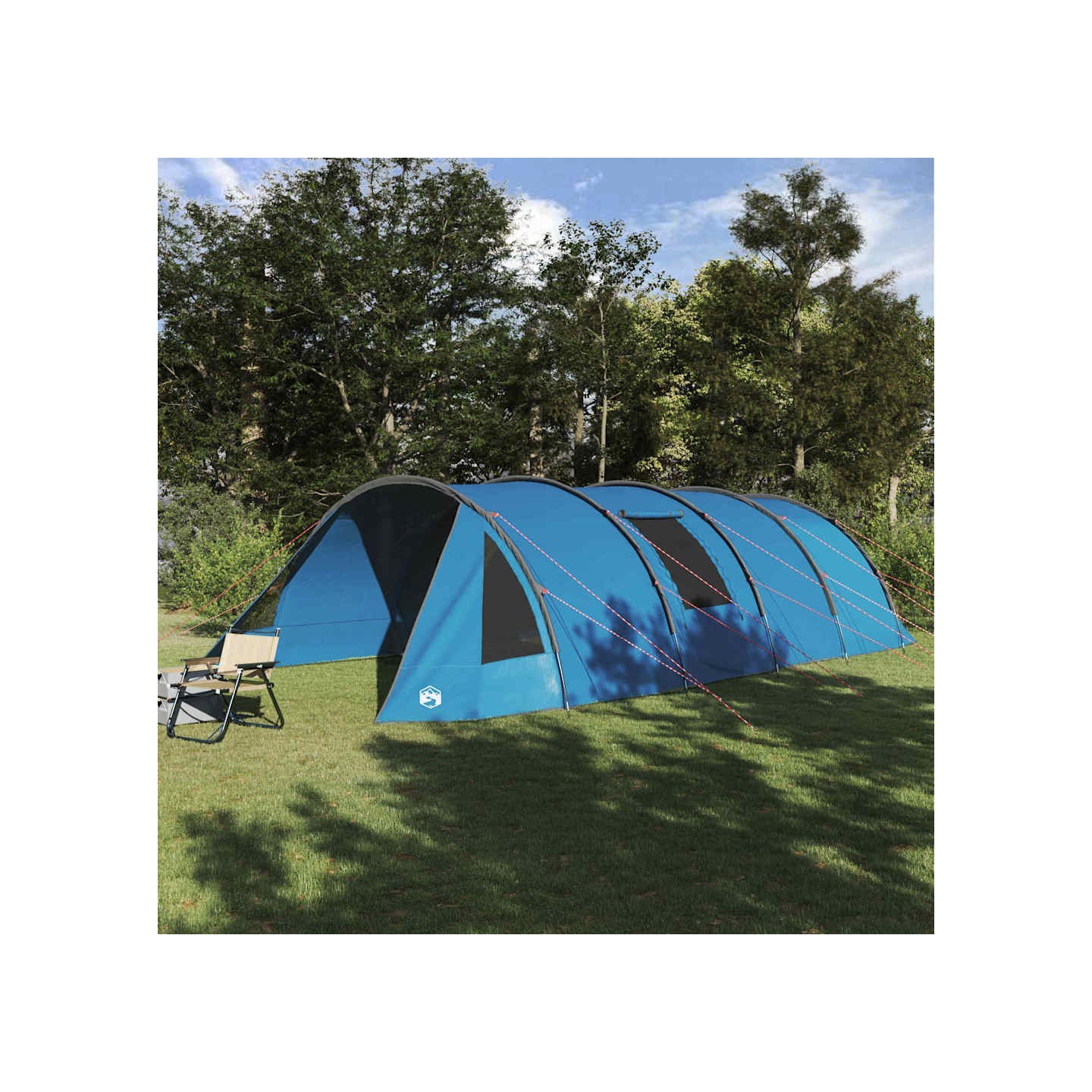 Tente Tunnel 6-Persoons 6 personne Bleu et gris