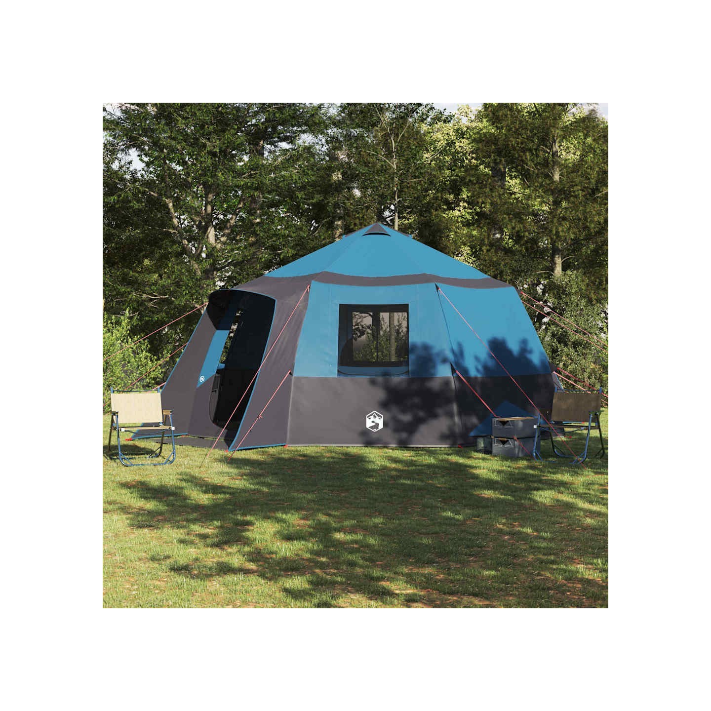 Tente de cabane 12 personnes 12 personne Bleu et gris