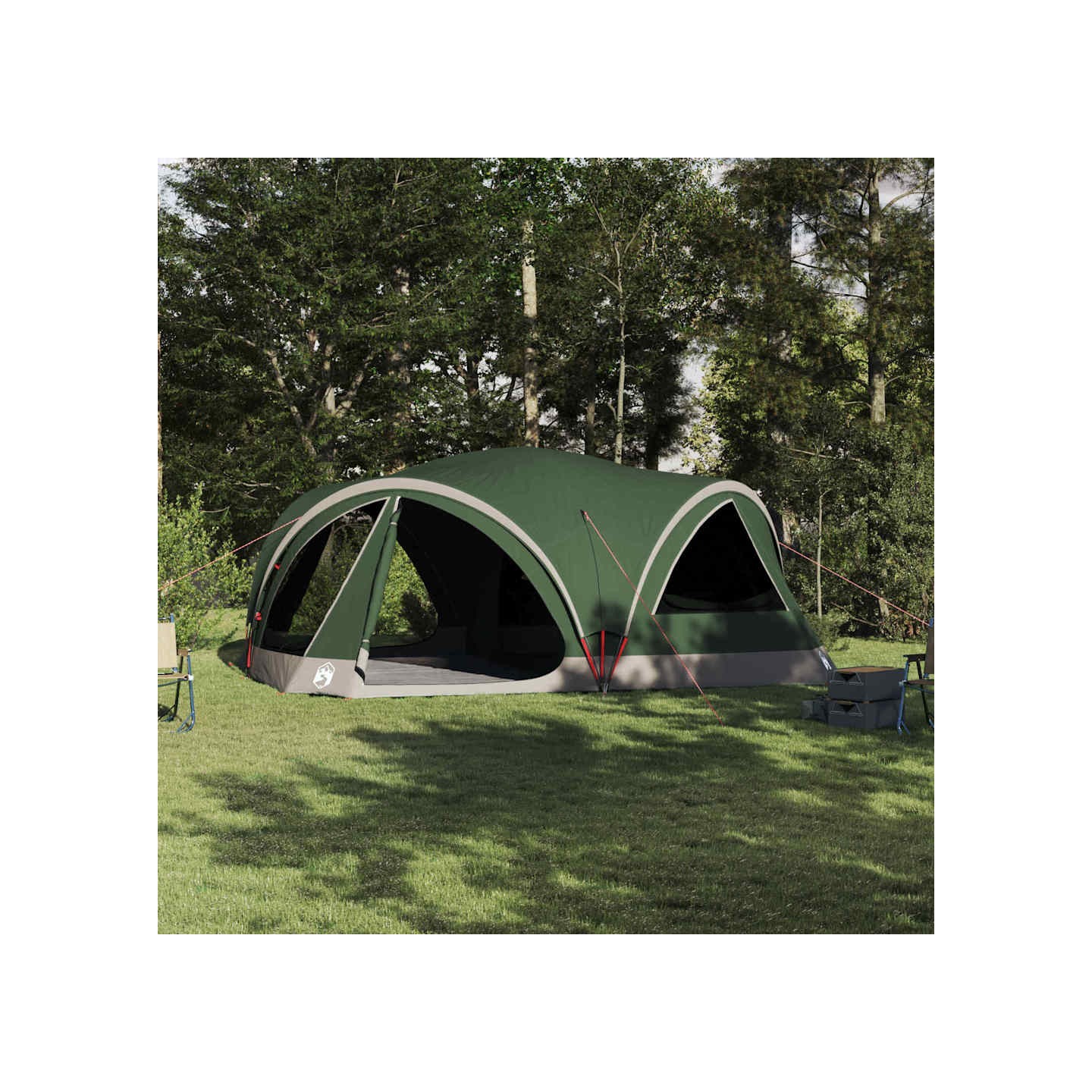 Tente familiale 10 personnes Vert et gris 460 x 430 x 214 cm