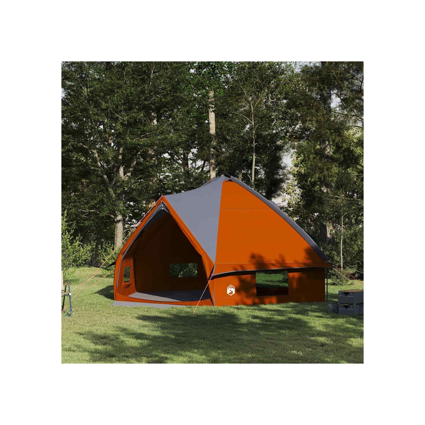 Tente Teepee 10 personnes 10 personne Gris et orange