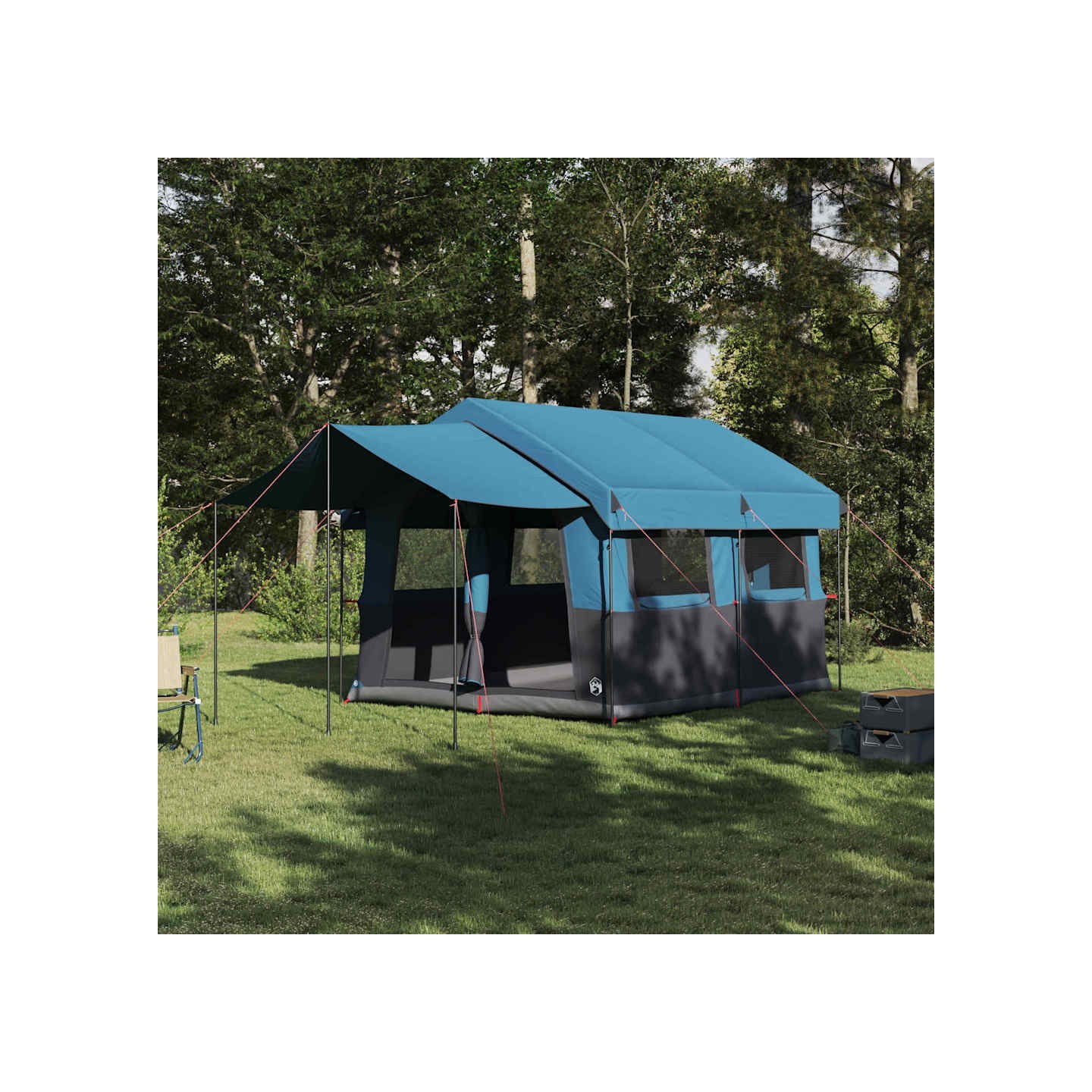 Tente familiale 4 personnes 4 personne Bleu et gris
