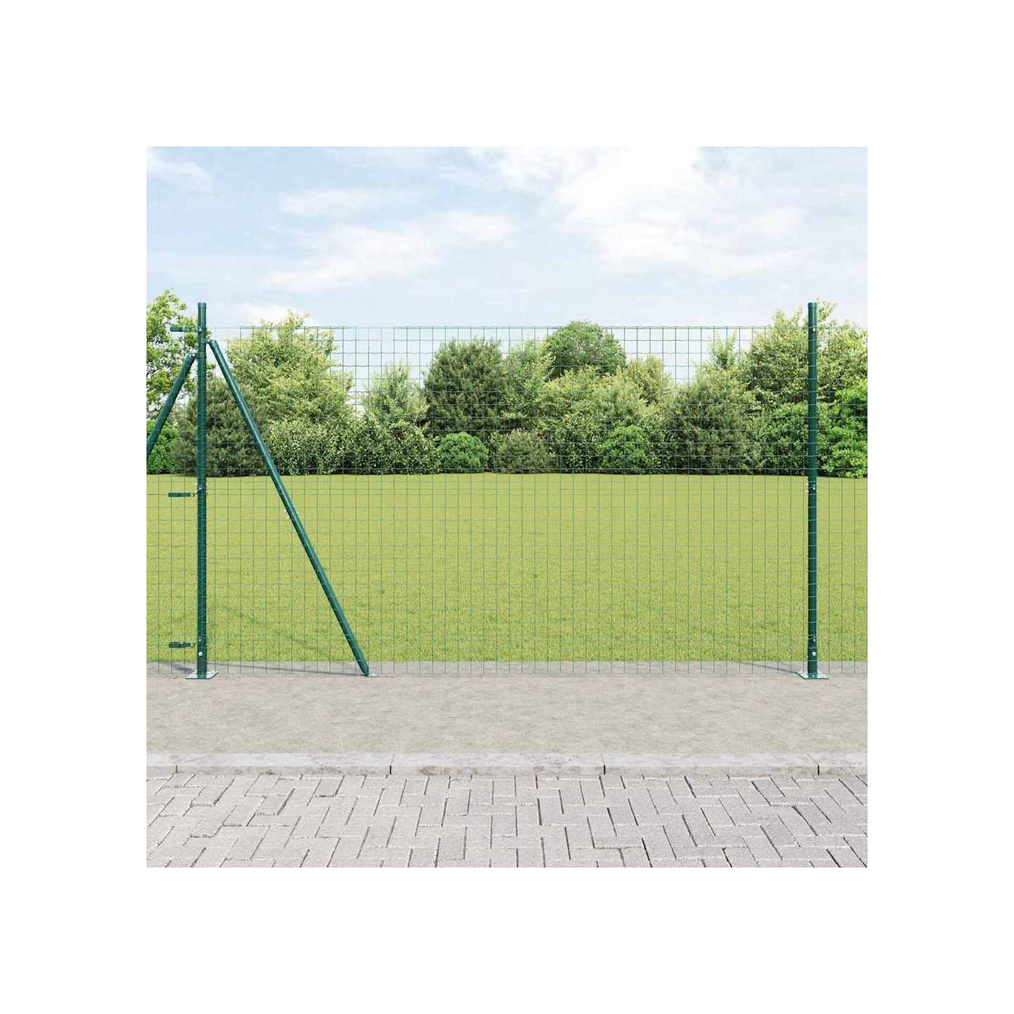 Poteau de clôture avec base en béton 13 pc Vert