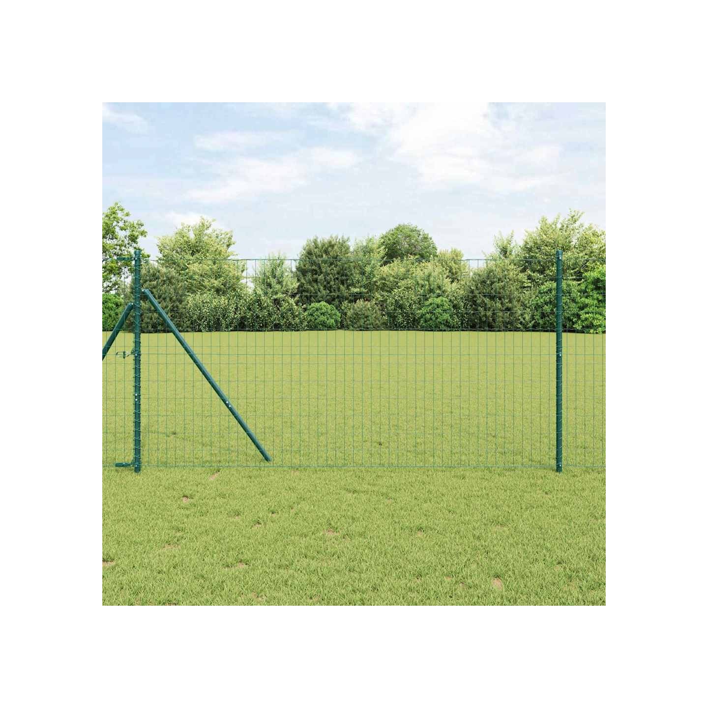 Clôture Euro 1 x 10 m Fer revêtu de PVC Vert