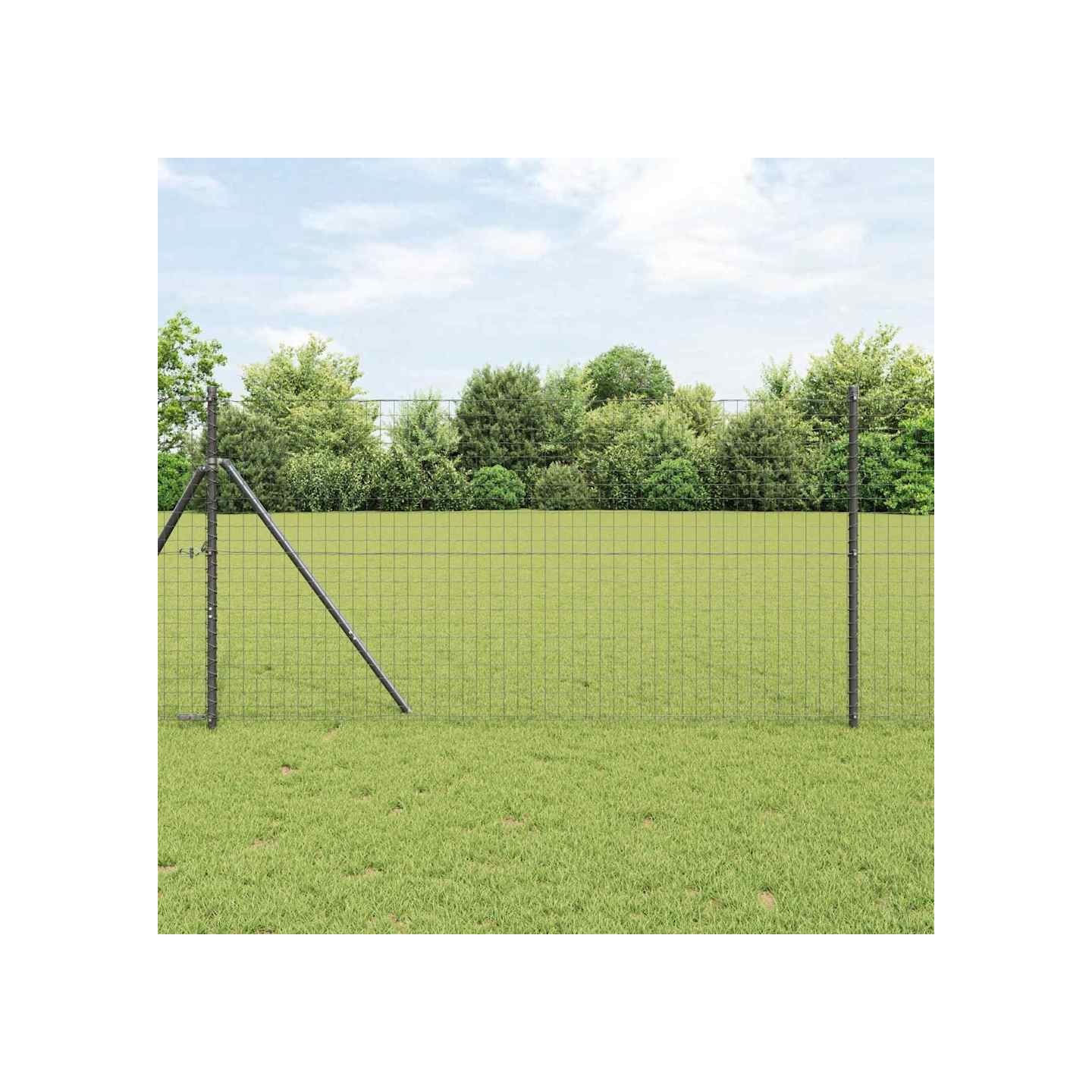Clôture Euro 1,4 x 10 m Fer revêtu de PVC Gris