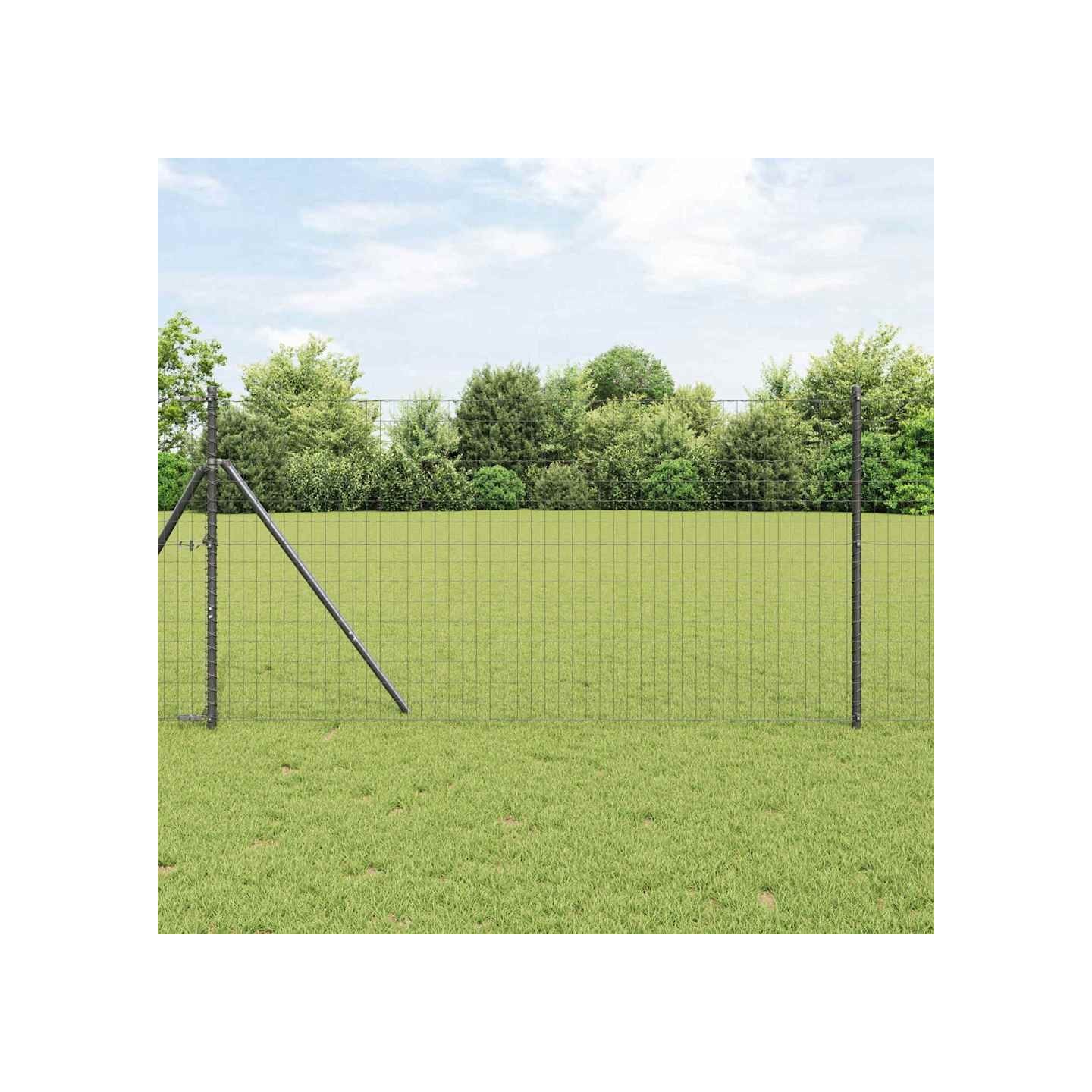 Clôture Euro 1,4 x 10 m Fer revêtu de PVC Gris
