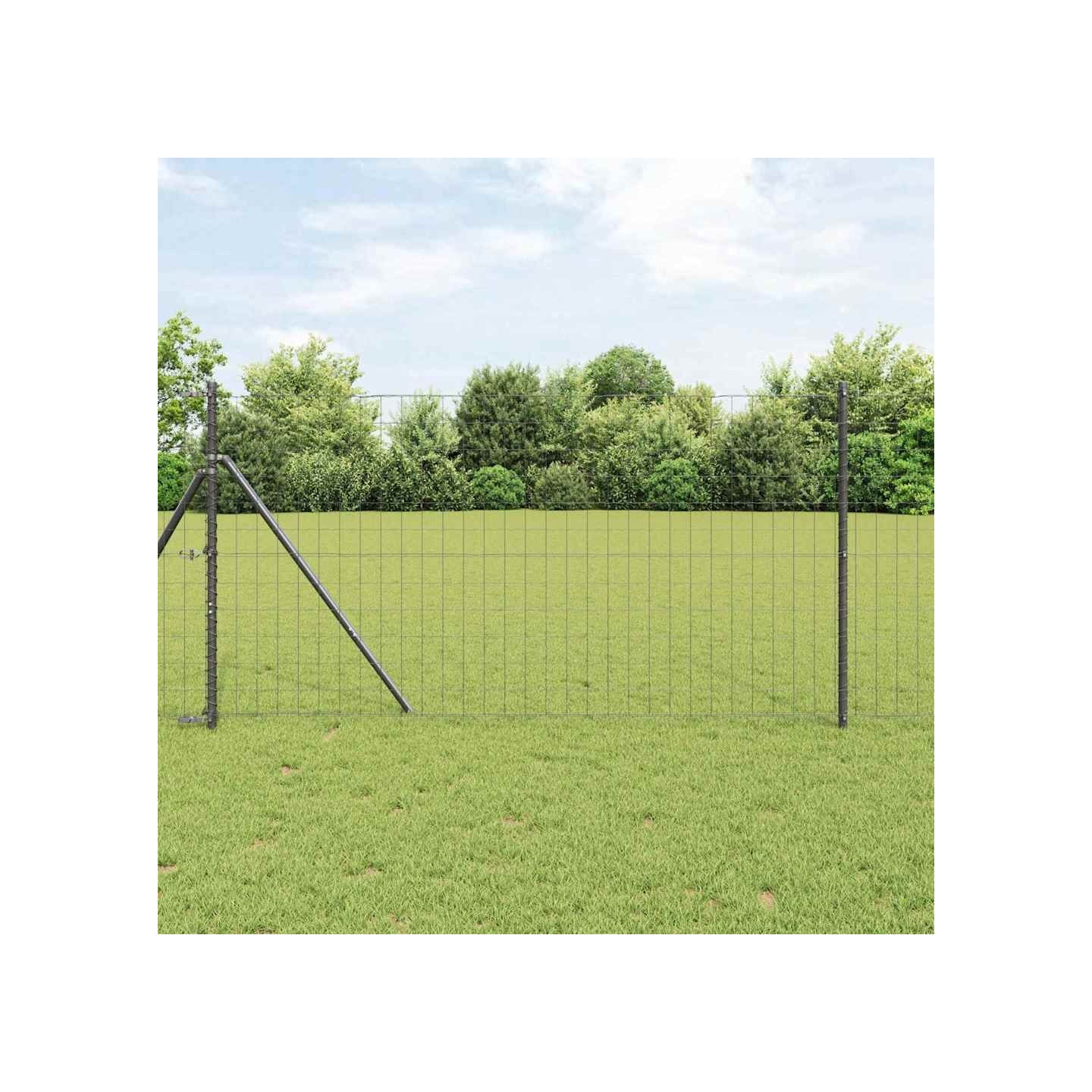 Clôture Euro 1,4 x 10 m Fer revêtu de PVC Gris