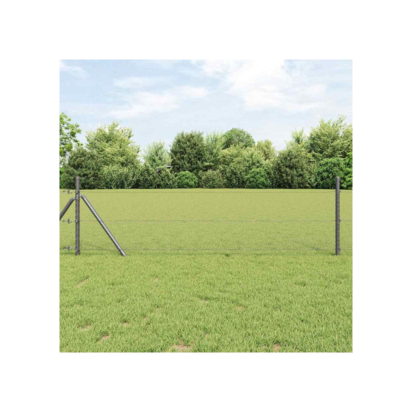 Clôture hexagonale 0,5 x 50 m PVC Gris