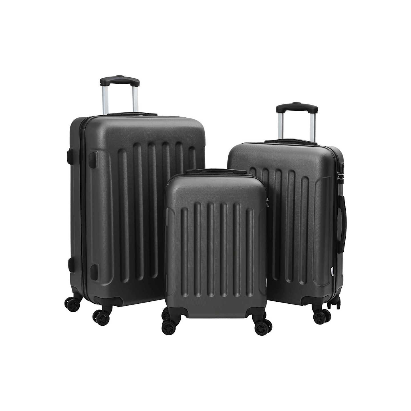 Valise 3 pièces Gris foncé 50 x 31 x 78 cm Plastic ABS