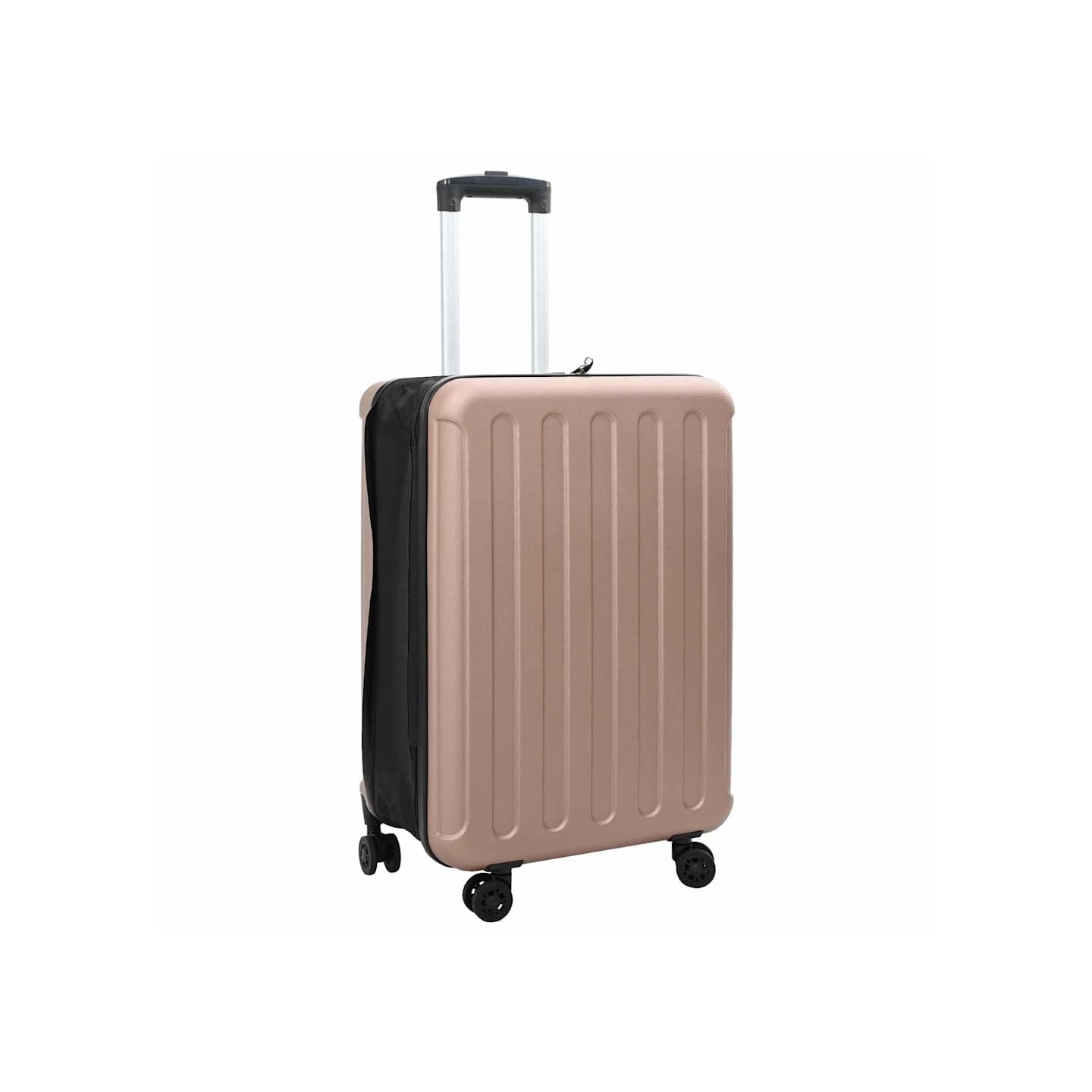 Valise avec verrouillage doré rose 43 x 27 x 66 cm Plastic ABS