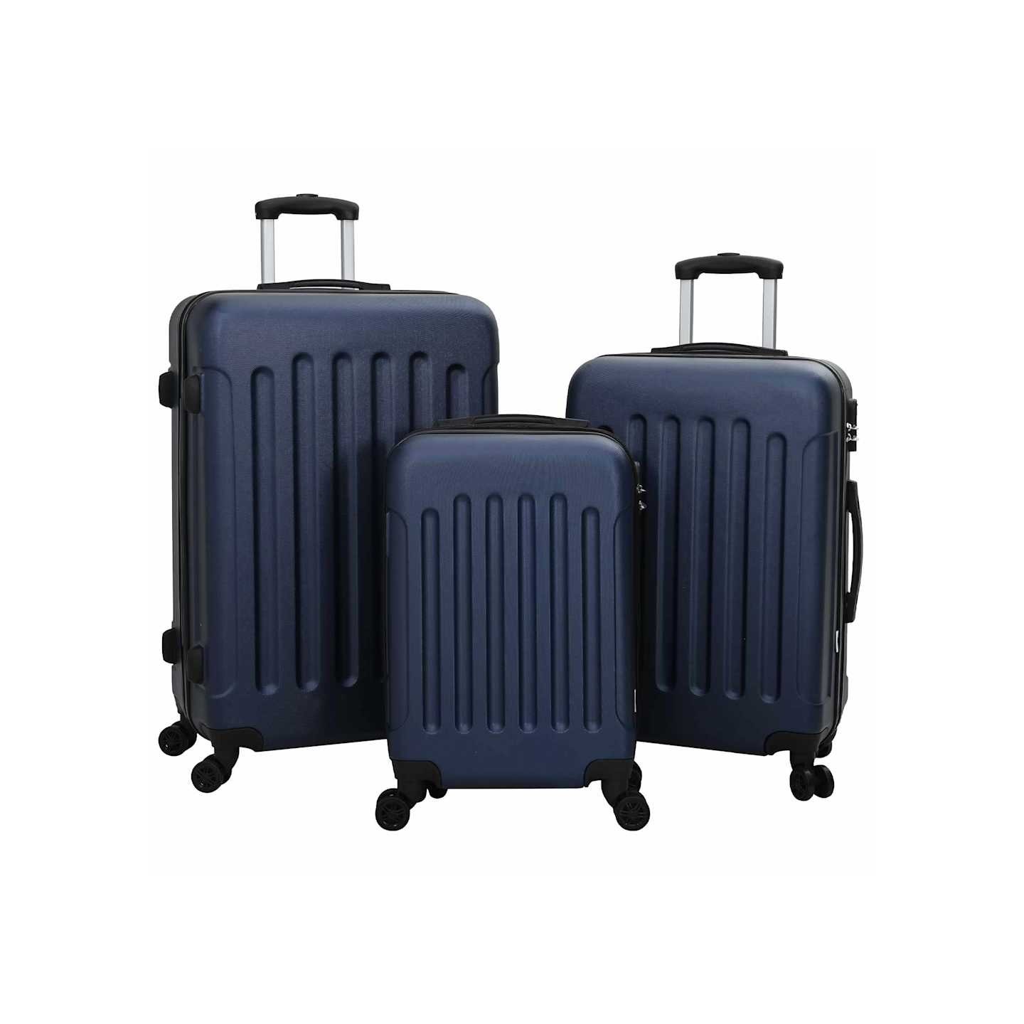 Valise 3 pièces Bleu foncé 50 x 31 x 78 cm Plastic ABS