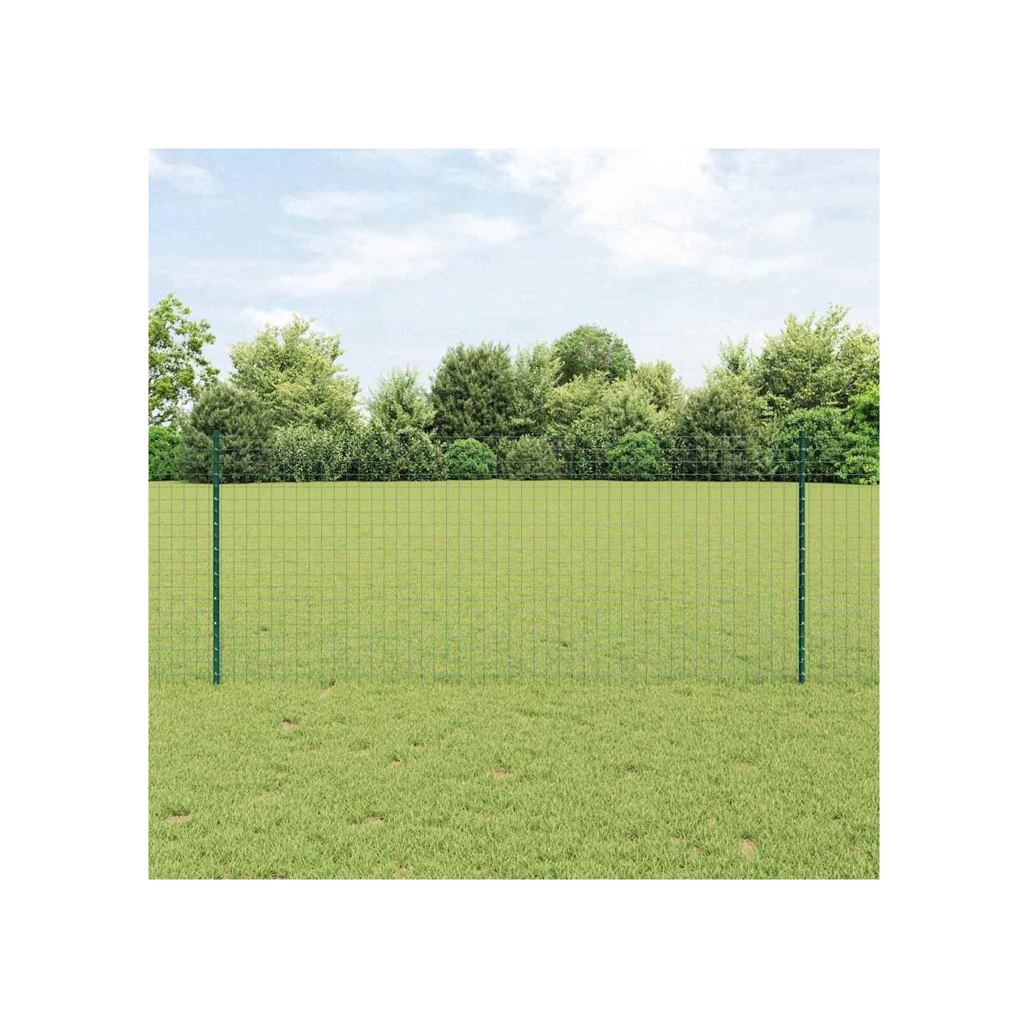Poteau de clôture enchâssé 11 pièces Vert 140 cm