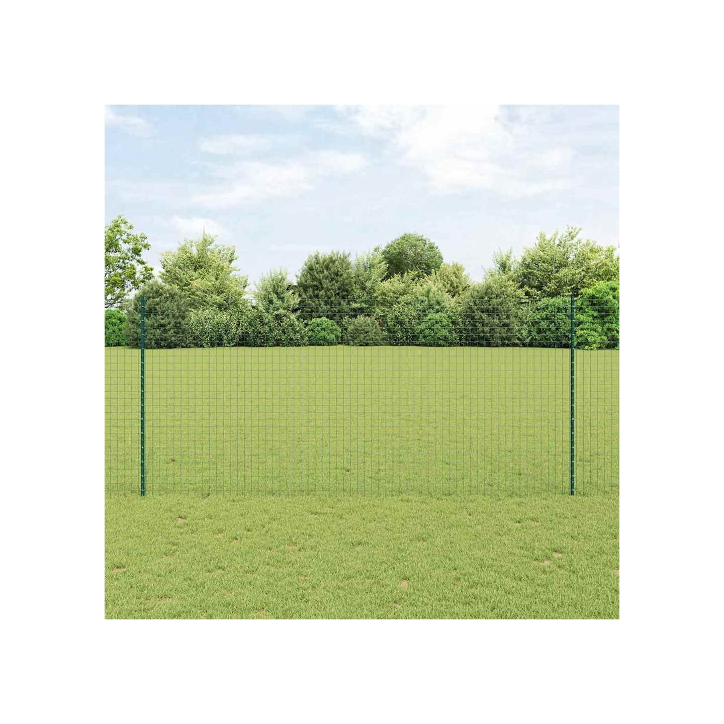 Poteau de clôture enchâssé 5 pièces Vert 180 cm