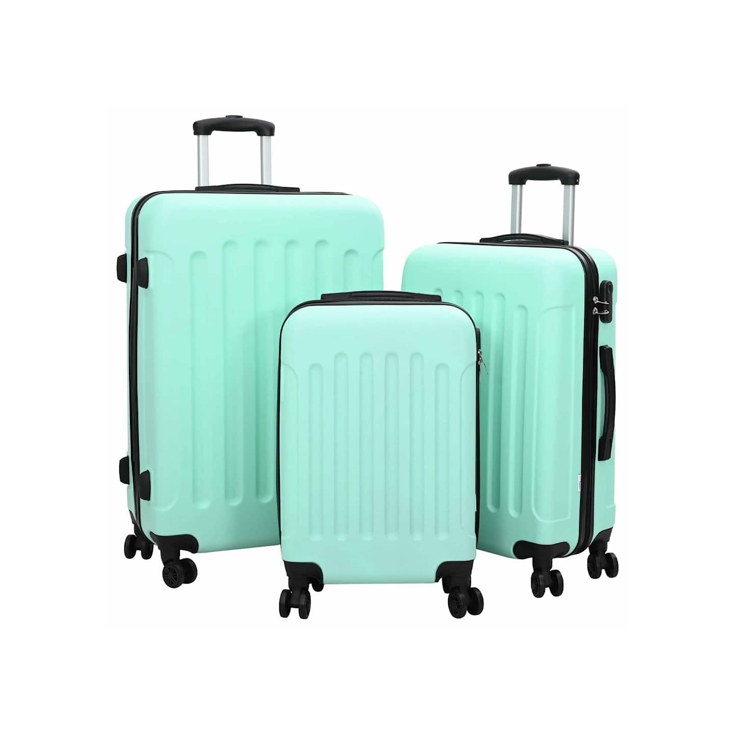 Valise 3 pièces Vert menthe 50 x 31 x 78 cm Plastic ABS