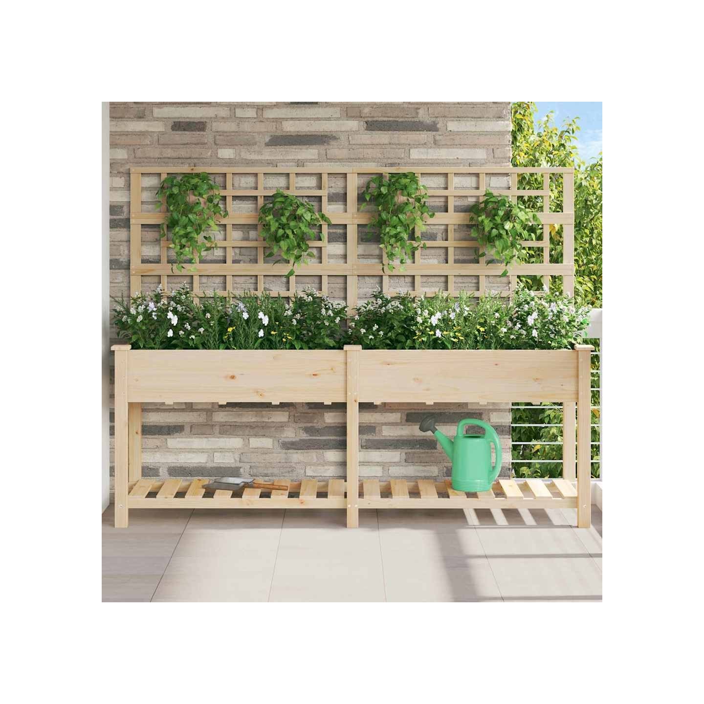 Cache-pot de jardin Beige 203,5 x 54 x 152,5 cm