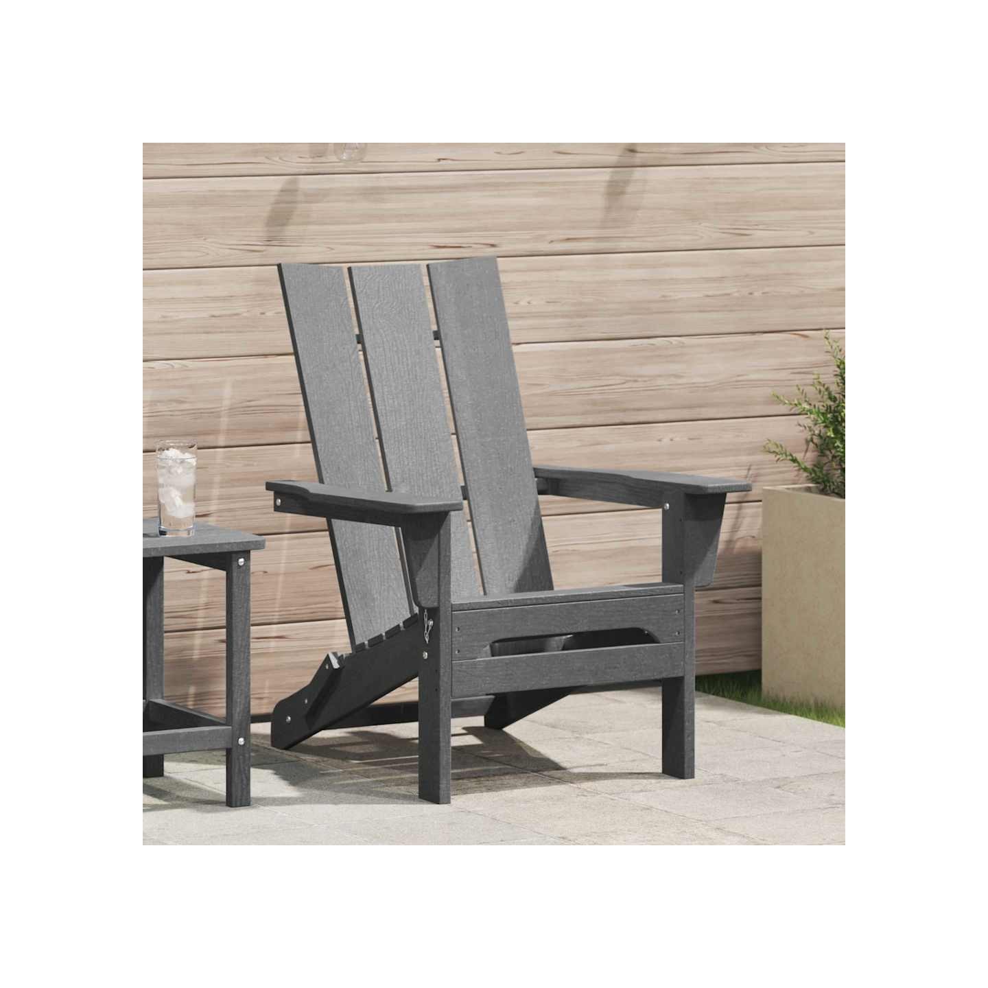 Chaise Adirondack pliante Gris clair 80,5 x 74,5 x 92 cm HDPE