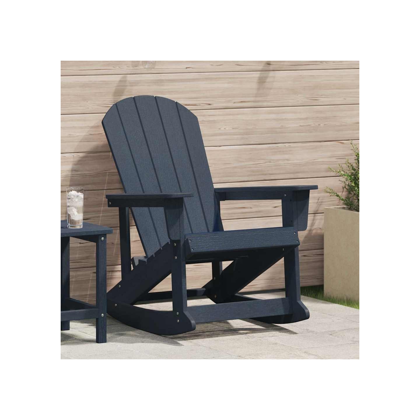 Chaise Adirondack à bascule Bleu marine HDPE